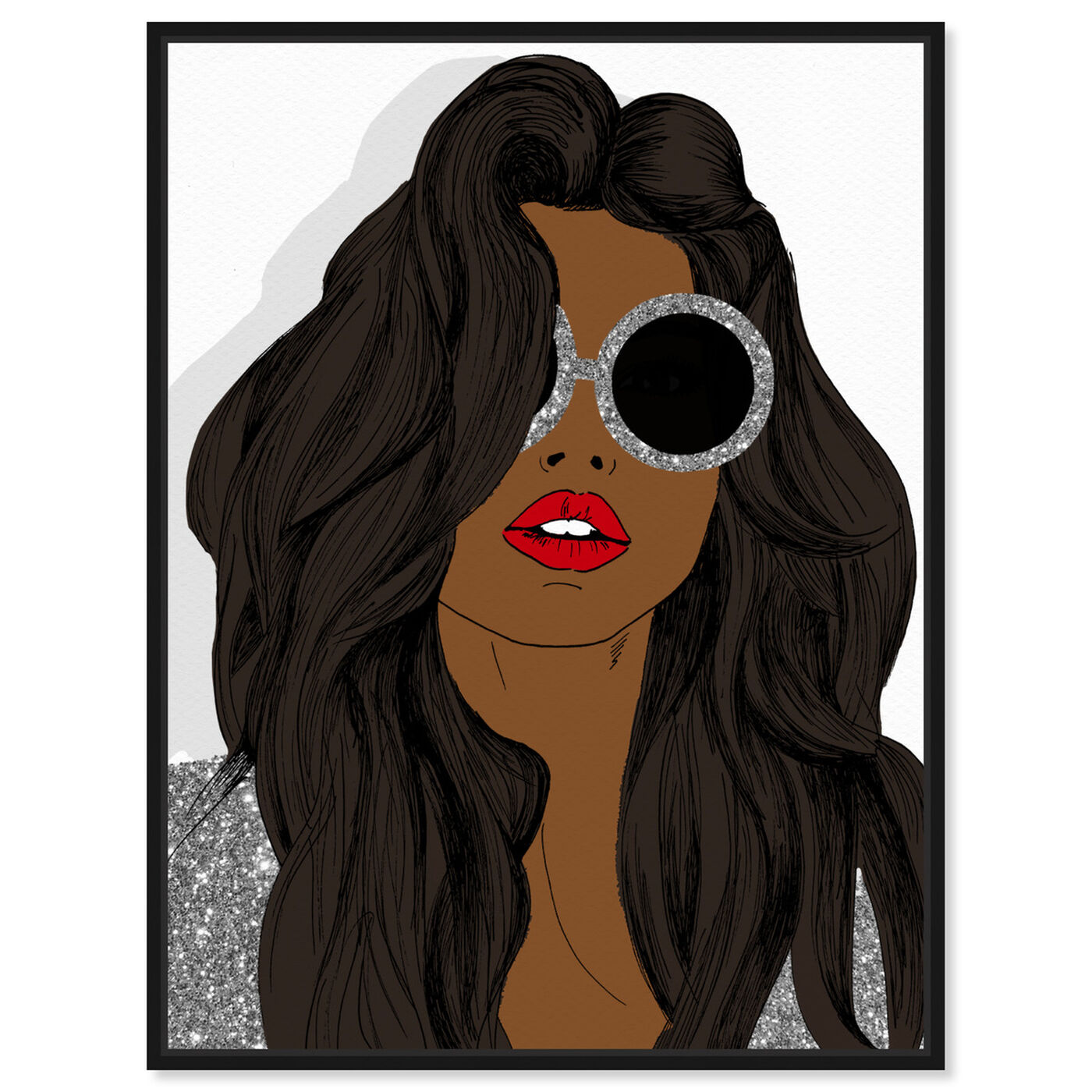 Front view of Brunette Sunglasses featuring fashion and glam and accessories art.