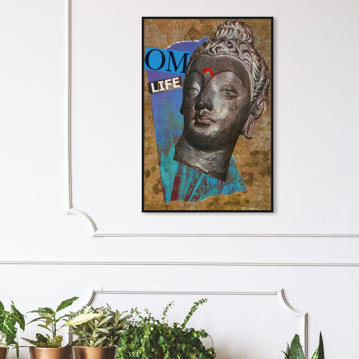Hanging view of Om by Anne Wadsworth featuring symbols and objects and mystic symbols art.