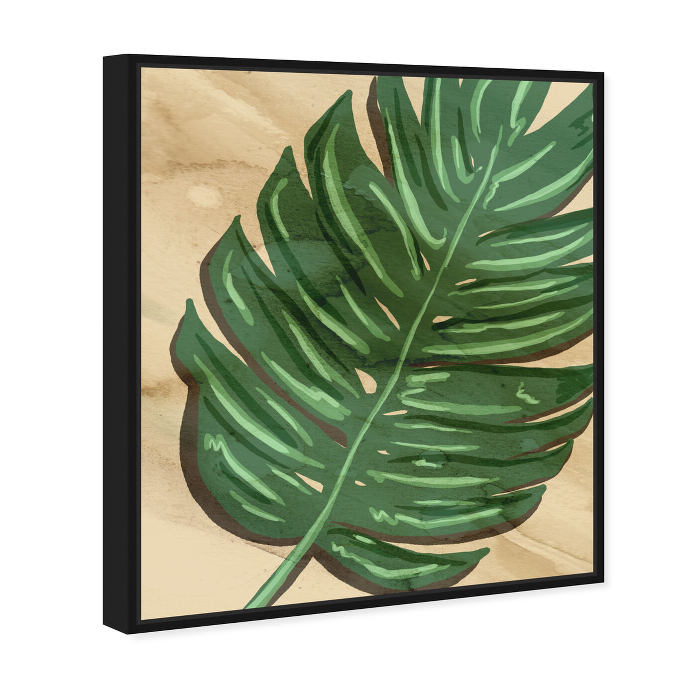 Angled view of Neutral Leaves II featuring floral and botanical and botanicals art.