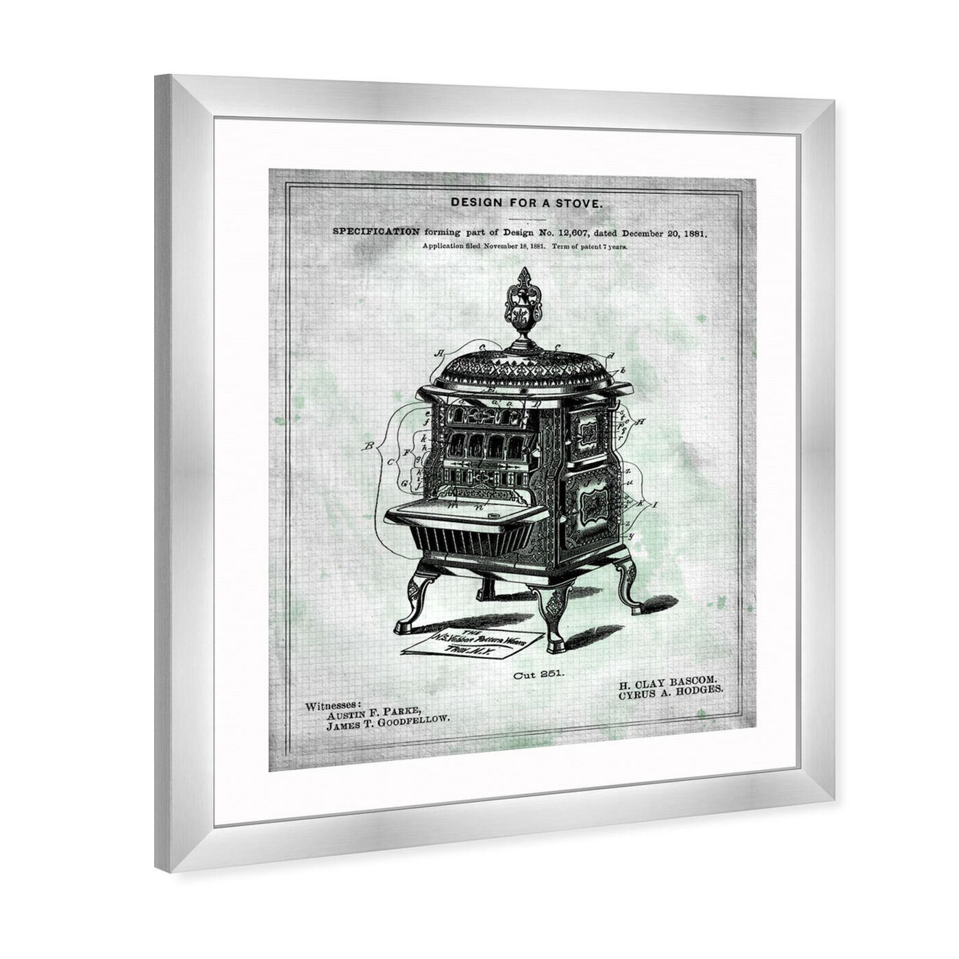 Angled view of Design for a Stove II 1881 featuring food and cuisine and kitchen art.