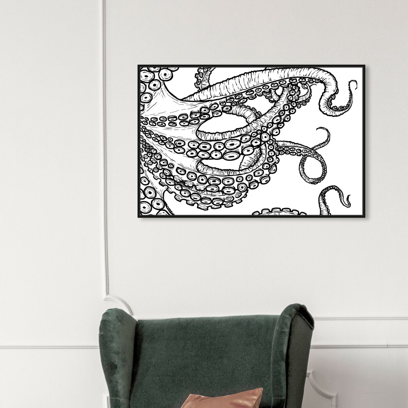 Hanging view of Tentacles featuring nautical and coastal and marine life art.