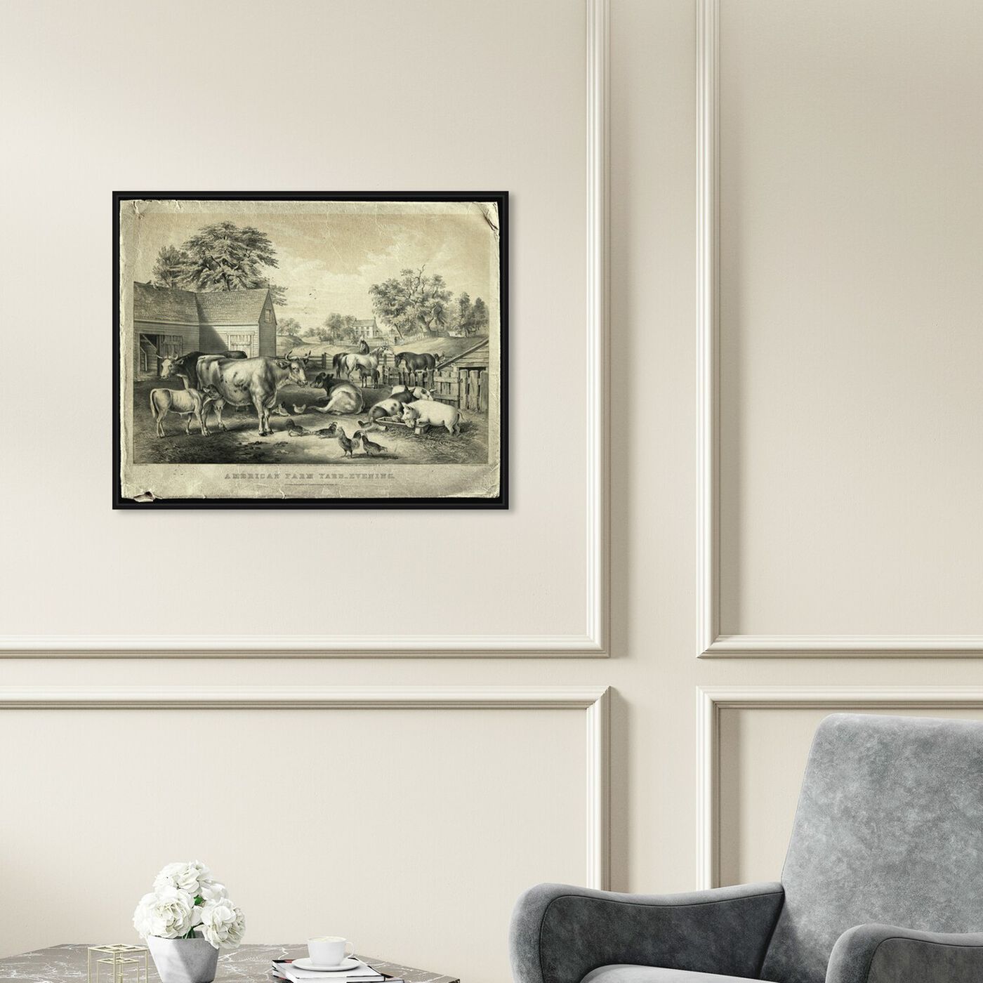 Hanging view of Farm 1 featuring nature and landscape and country landscapes art.