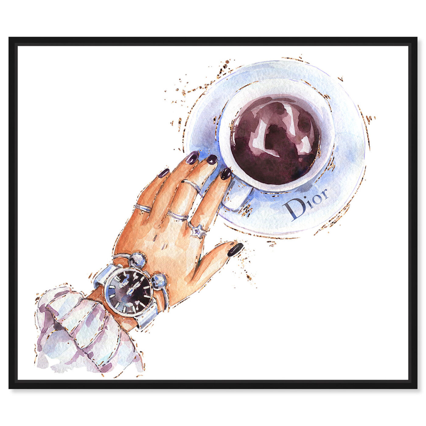 Front view of Silver Watch and Chocolate featuring fashion and glam and accessories art.