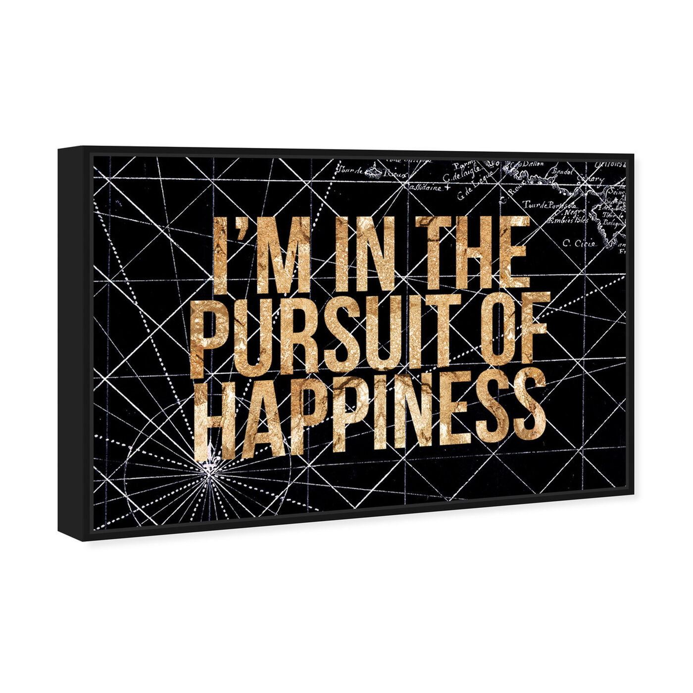 Angled view of Pursuit of Happiness Night featuring typography and quotes and inspirational quotes and sayings art.