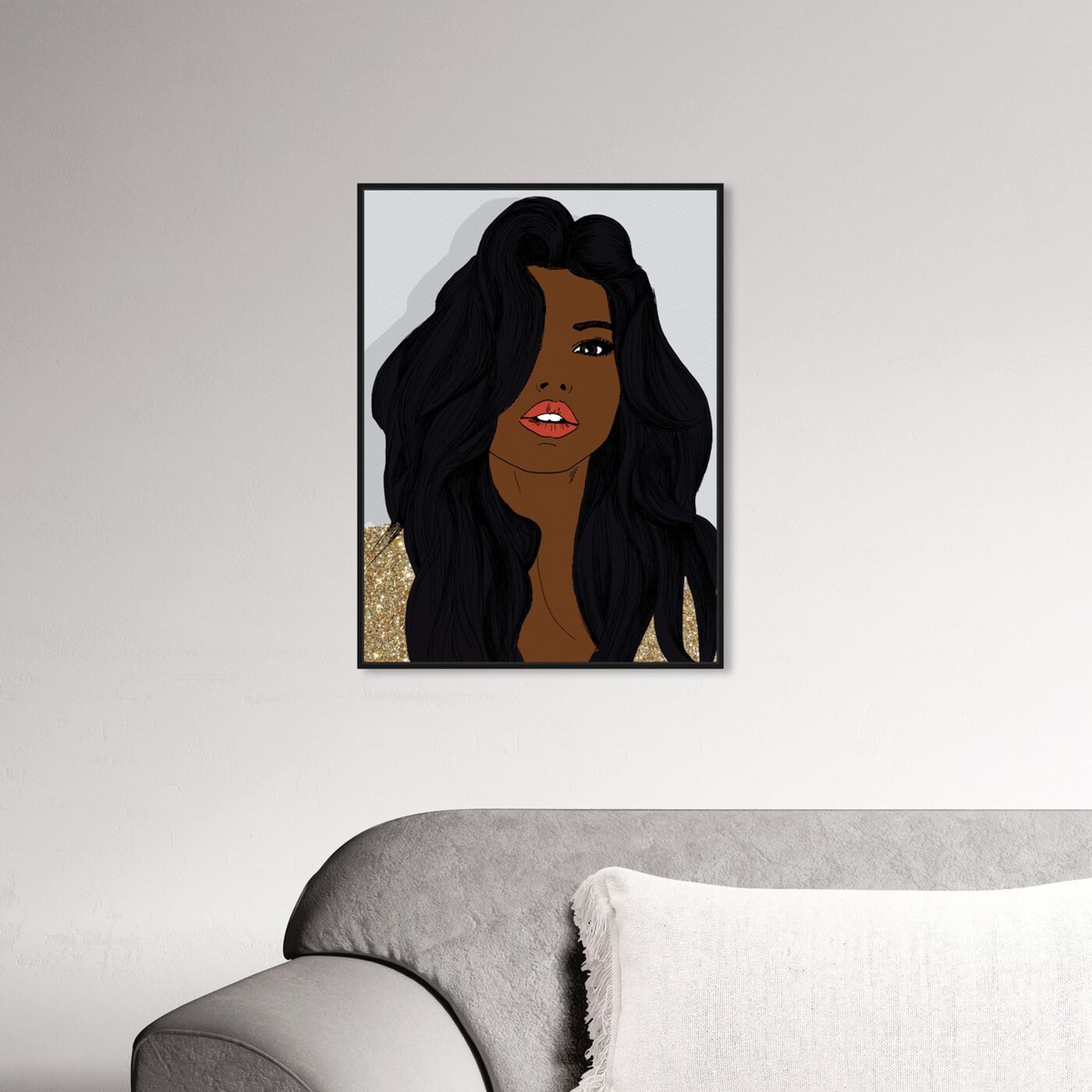 Hanging view of Brunette featuring fashion and glam and portraits art.