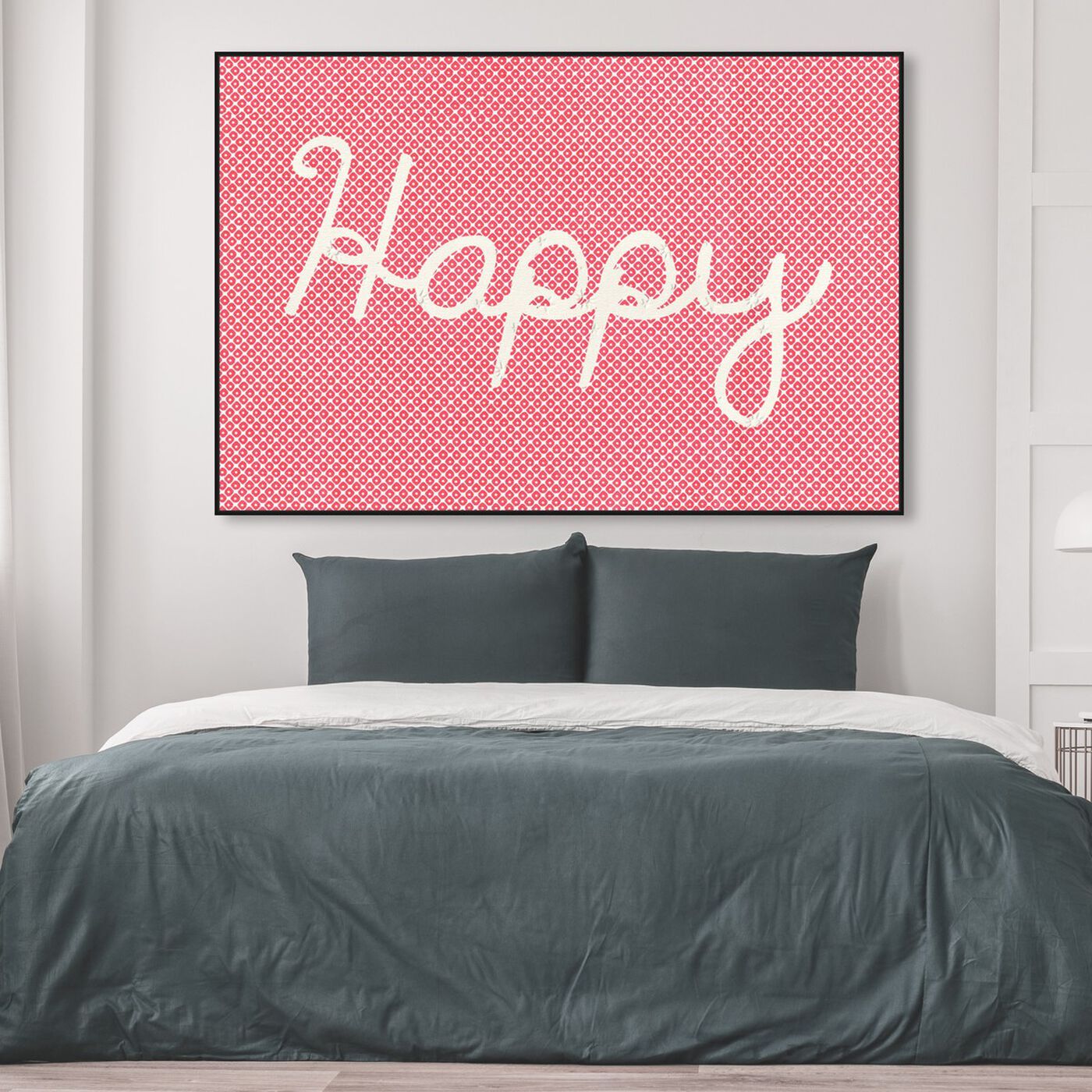 Hanging view of Happy featuring typography and quotes and inspirational quotes and sayings art.