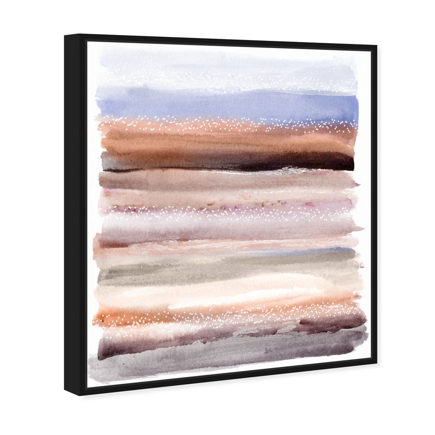 Angled view of Lares Desert featuring abstract and watercolor art.