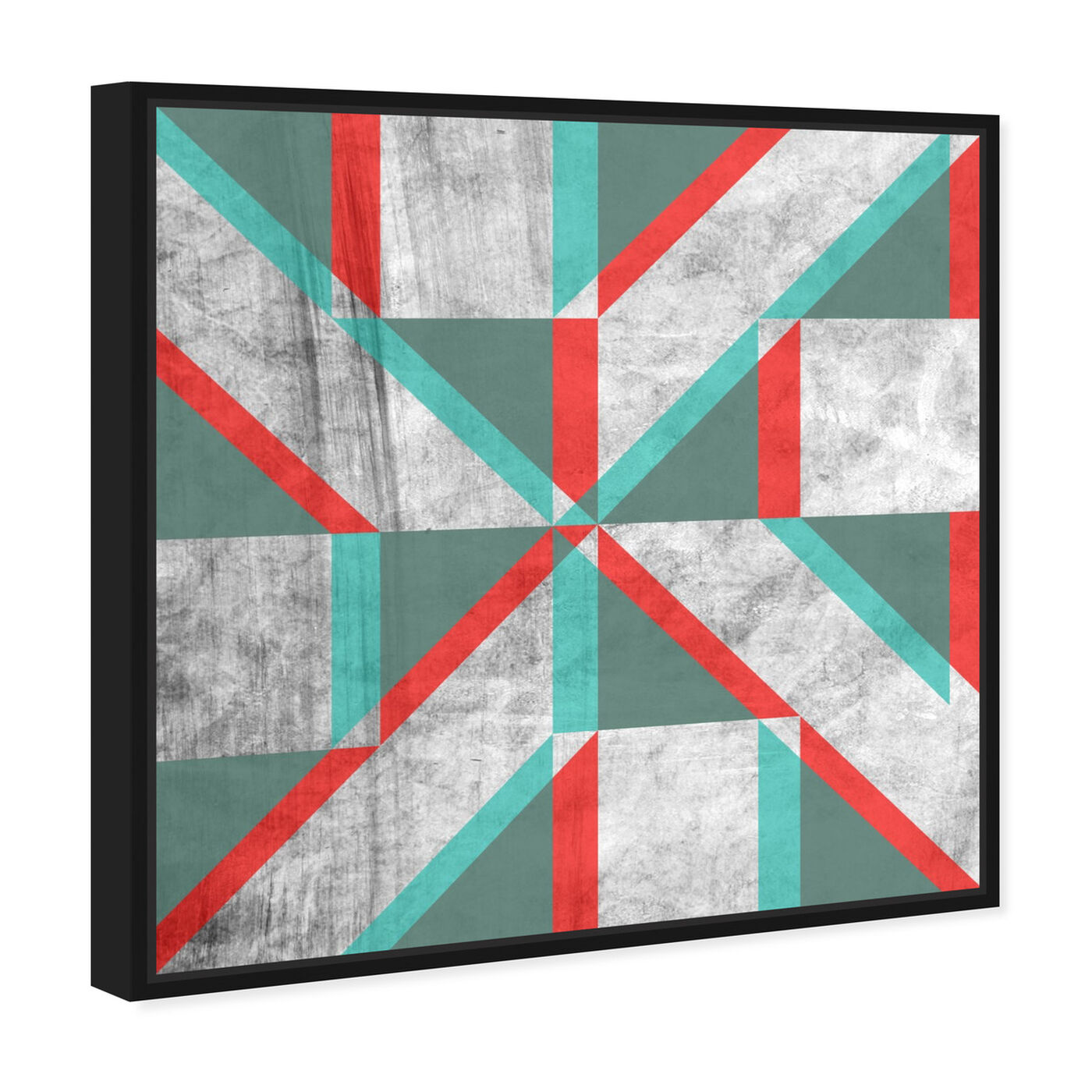 Angled view of Falling Shape featuring abstract and geometric art.