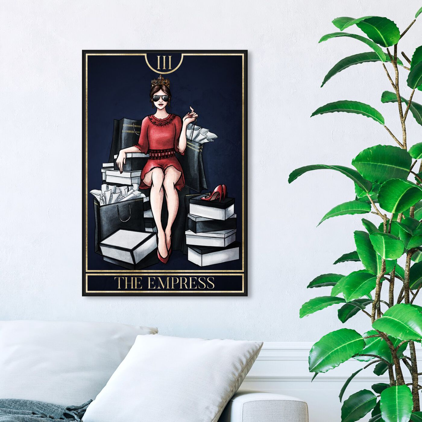 Hanging view of The Empress Tarot Mystic featuring fashion and glam and shoes art.
