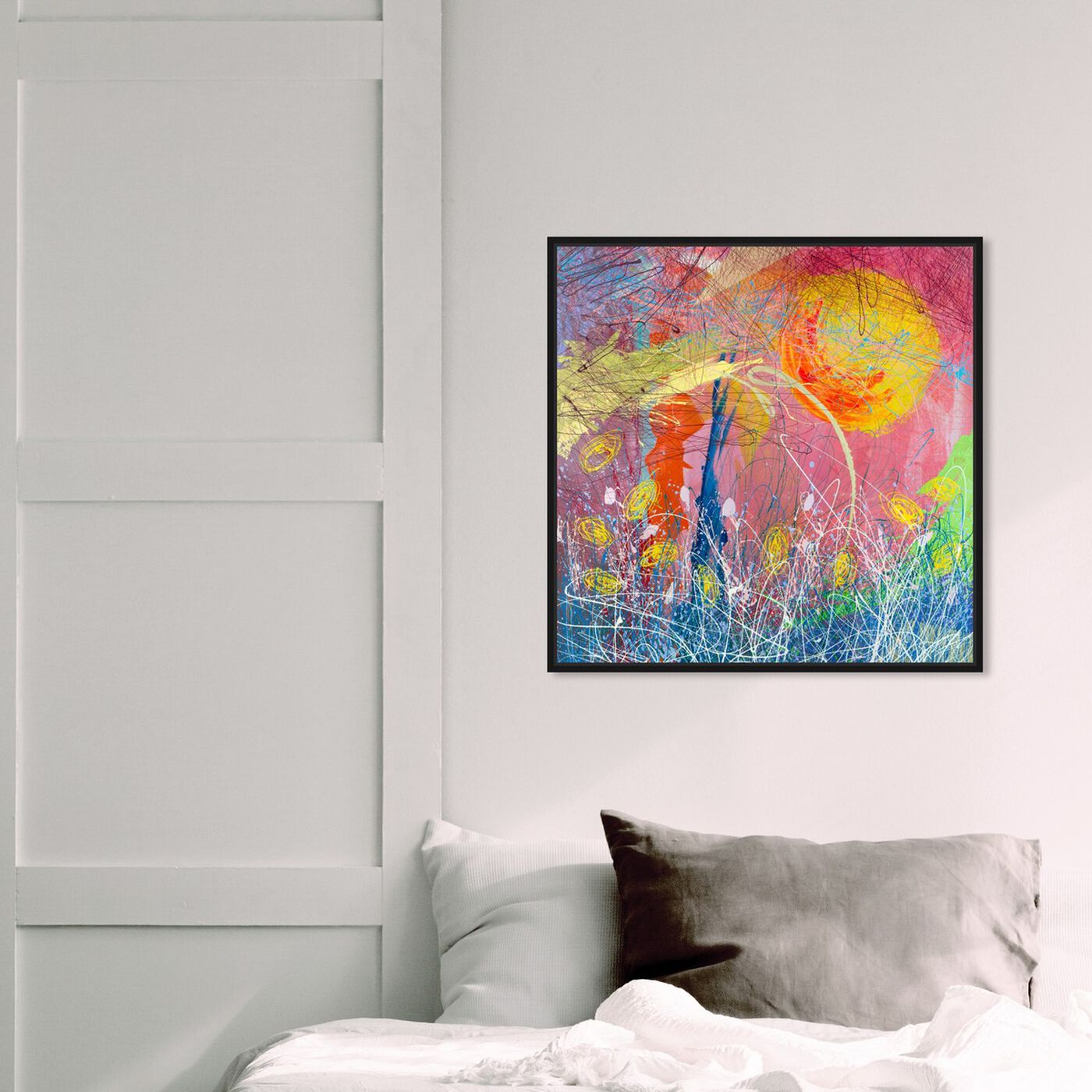 Hanging view of SAI - Midi Rose featuring abstract and paint art.