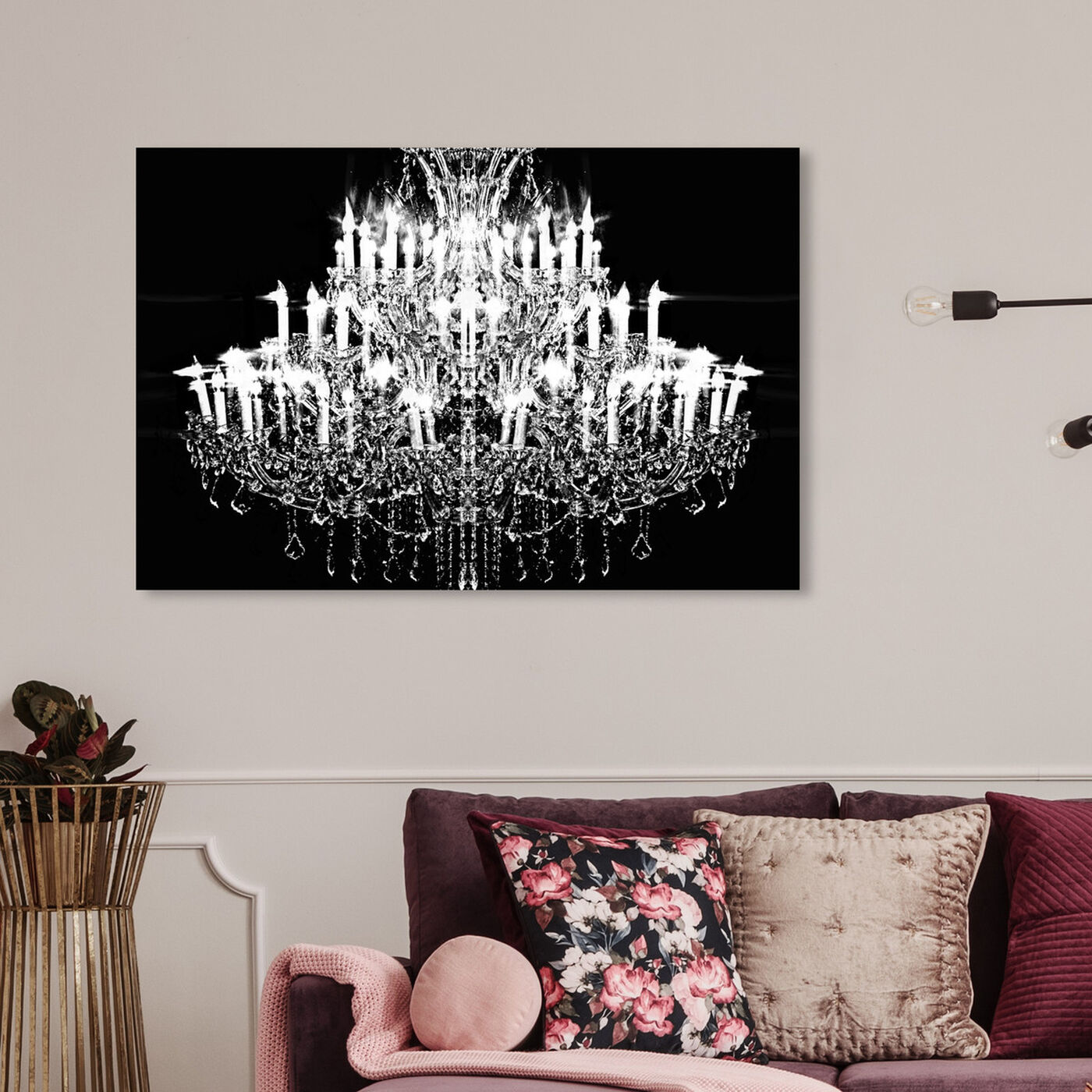 Hanging view of Carmina Burana featuring fashion and glam and chandeliers art.