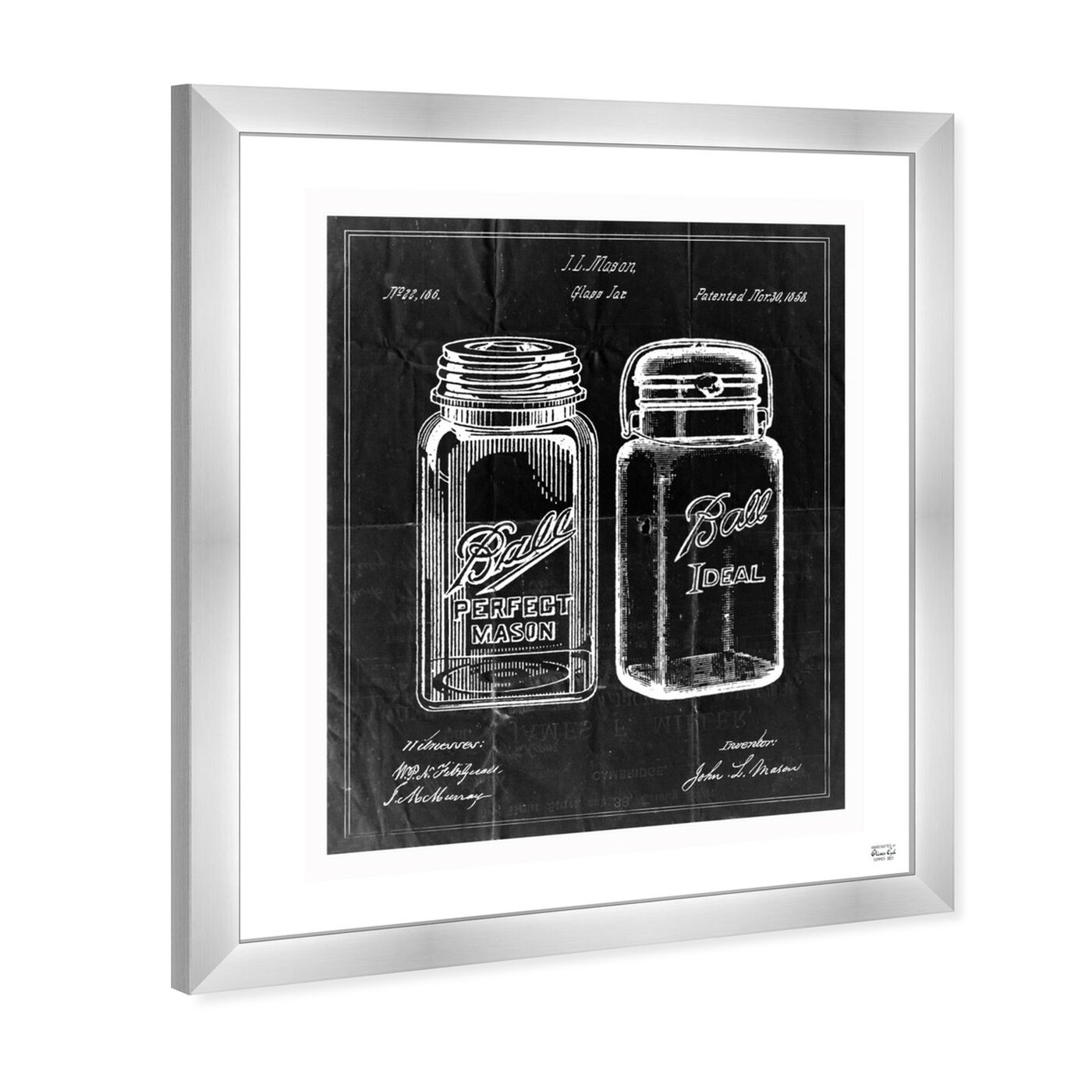 Angled view of Mason Jar - Adapted 1853 - Noir featuring food and cuisine and kitchen art.