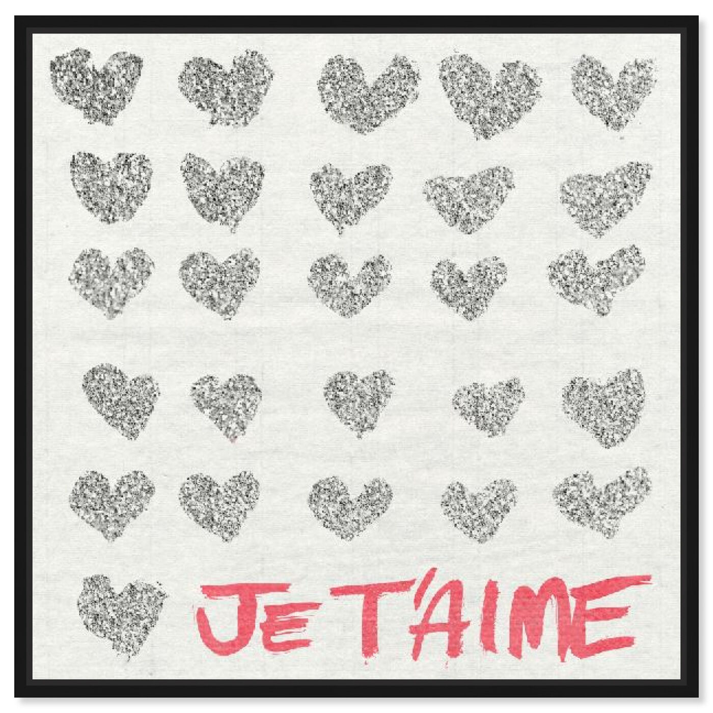 Front view of Jetaime Heart featuring typography and quotes and love quotes and sayings art.