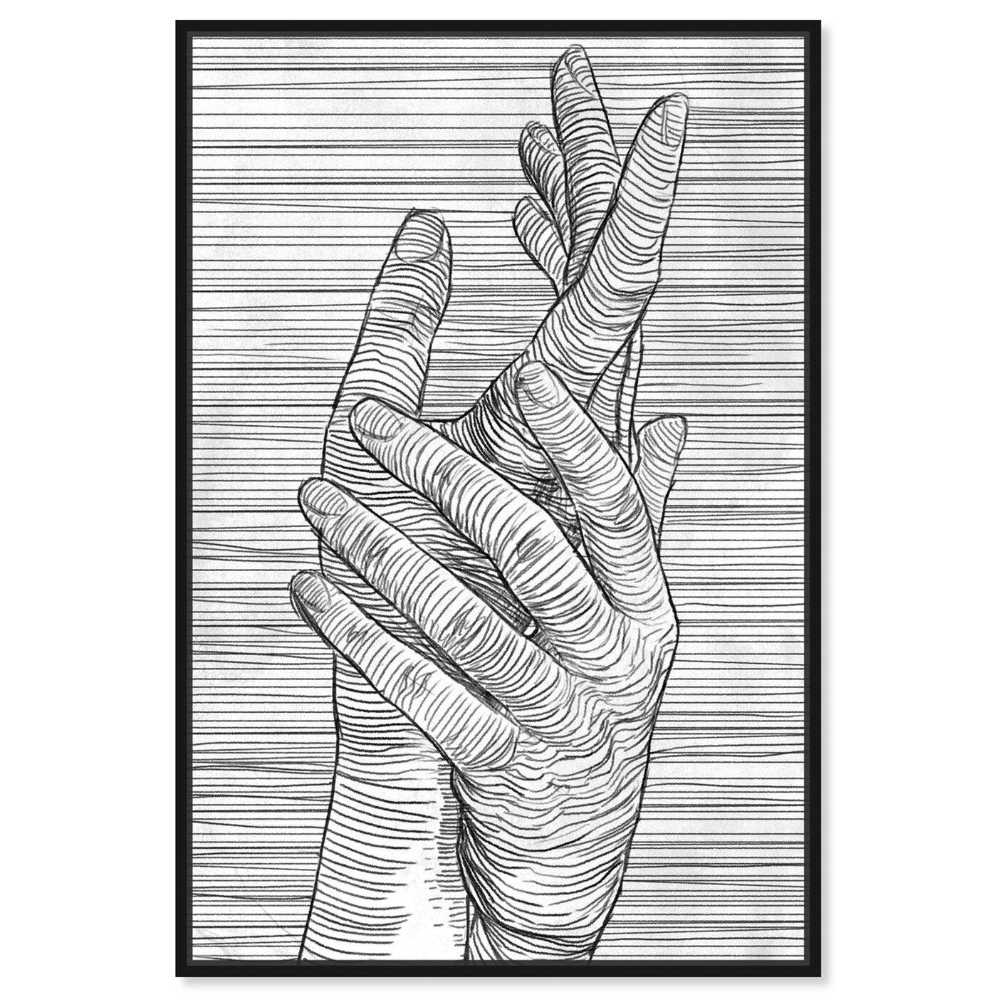 Front view of Linear Hands featuring abstract and shapes art.