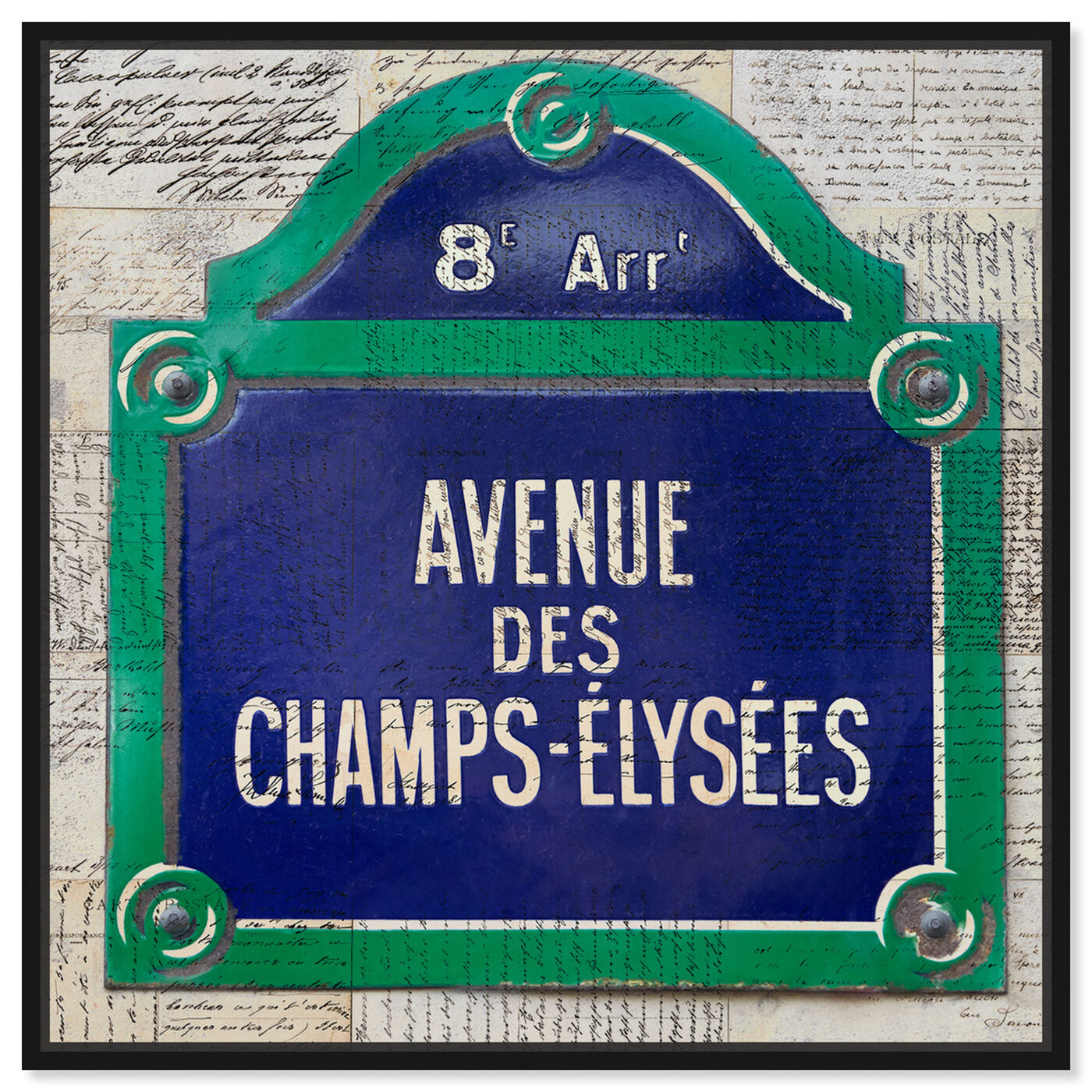 Front view of Parisian Avenue featuring typography and quotes and travel quotes and sayings art.