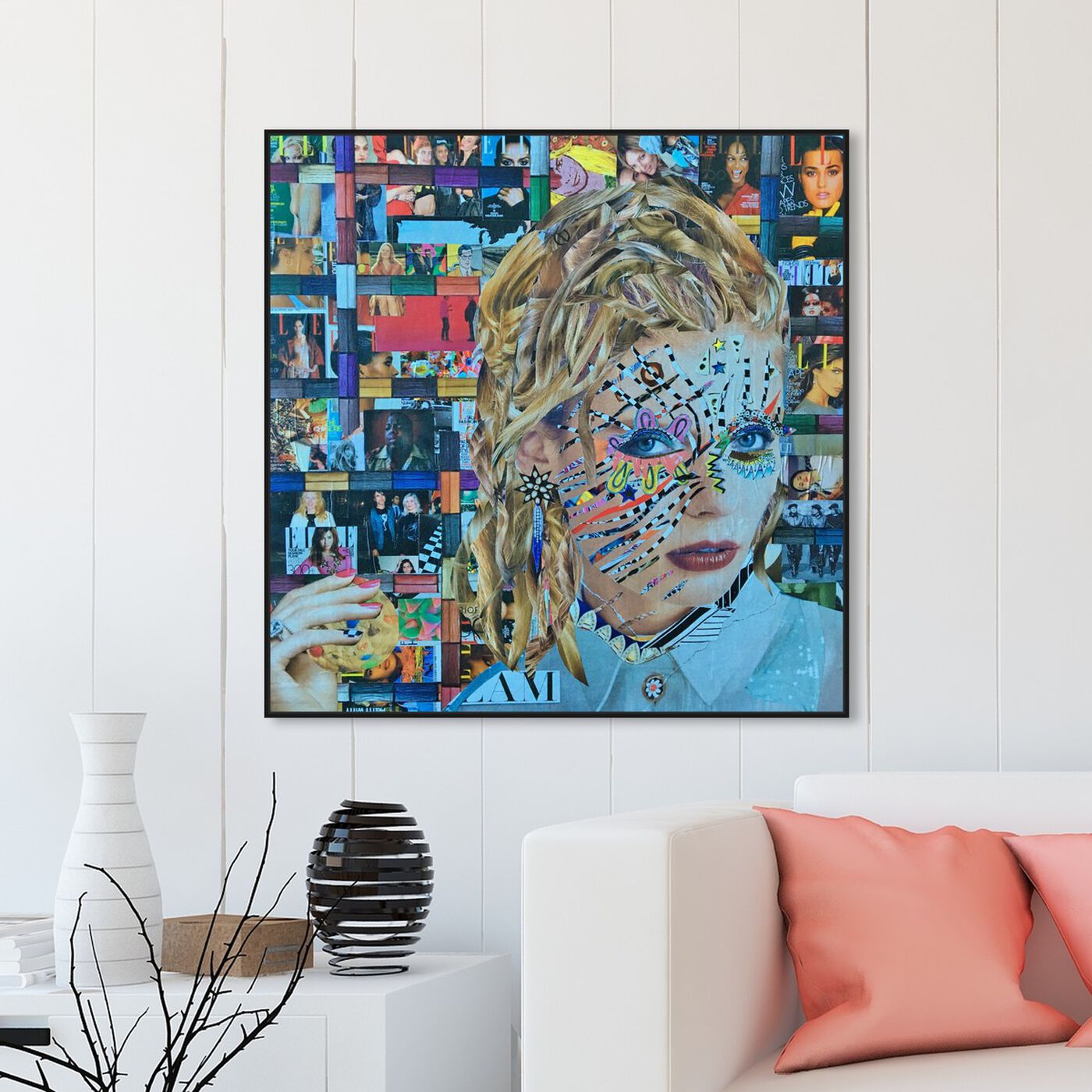 Hanging view of Elle by Katy Hirschfeld featuring fashion and glam and portraits art.