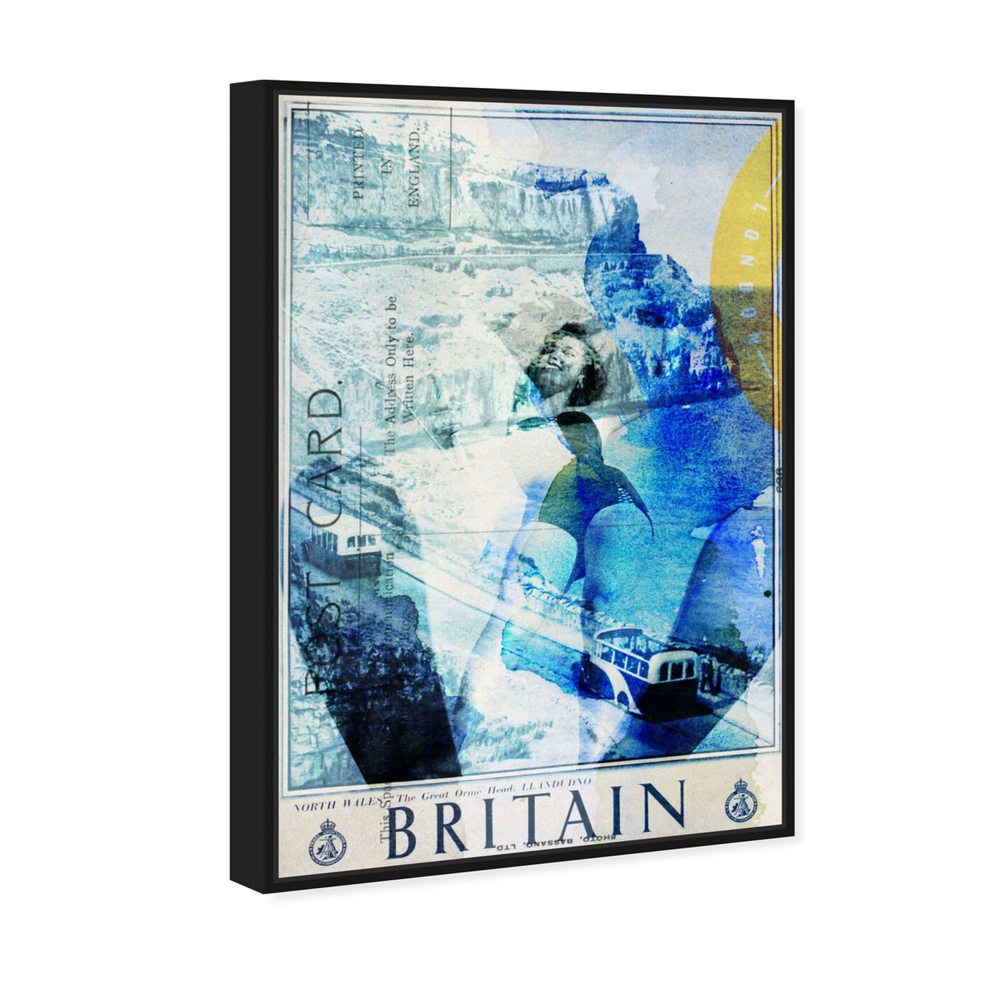 Angled view of Britain featuring advertising and posters art.