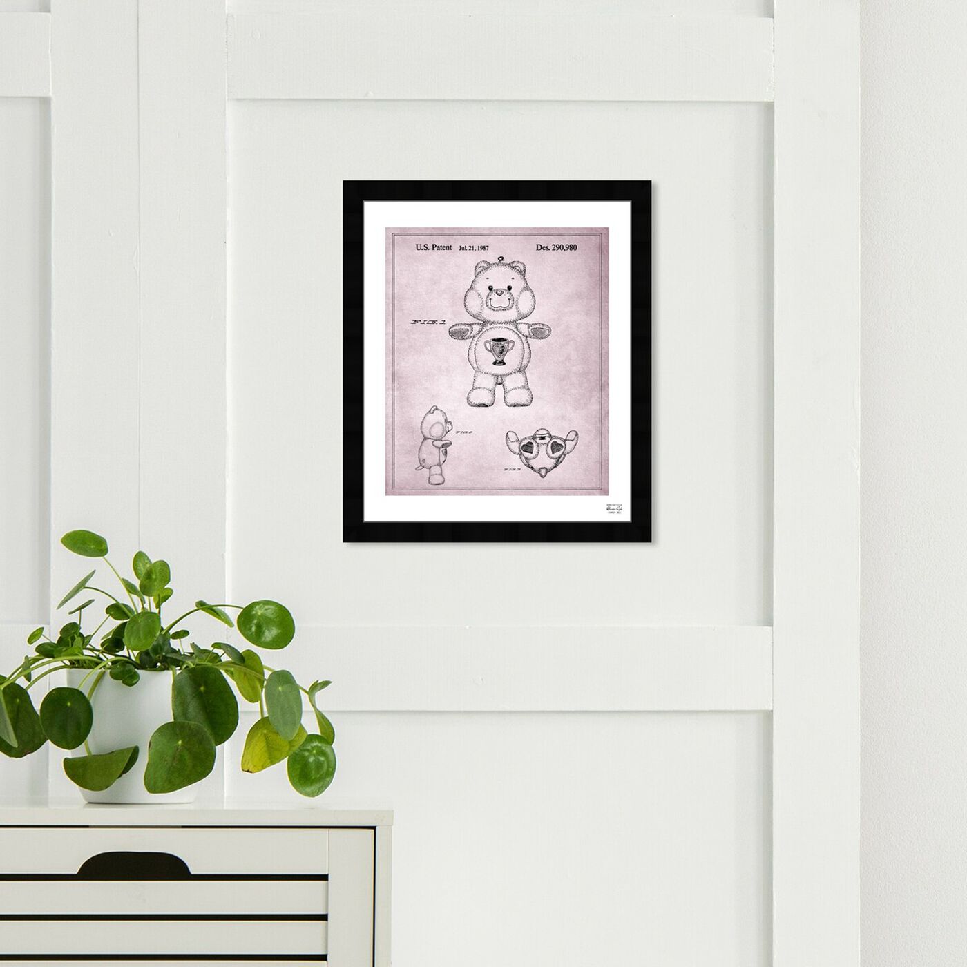 Hanging view of Carebears - Champ Bear 1987 featuring symbols and objects and toys art.