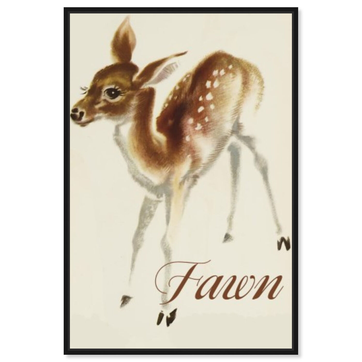 Front view of Fawn featuring animals and baby animals art.
