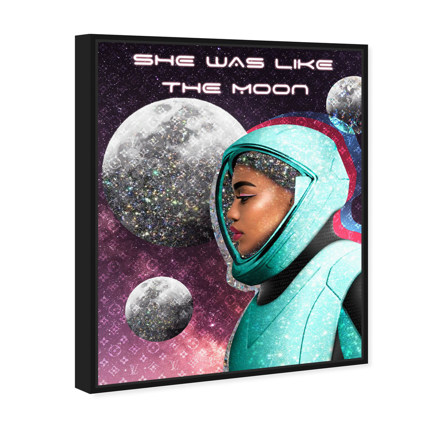 Angled view of She was like the Moon featuring astronomy and space and astronaut art.