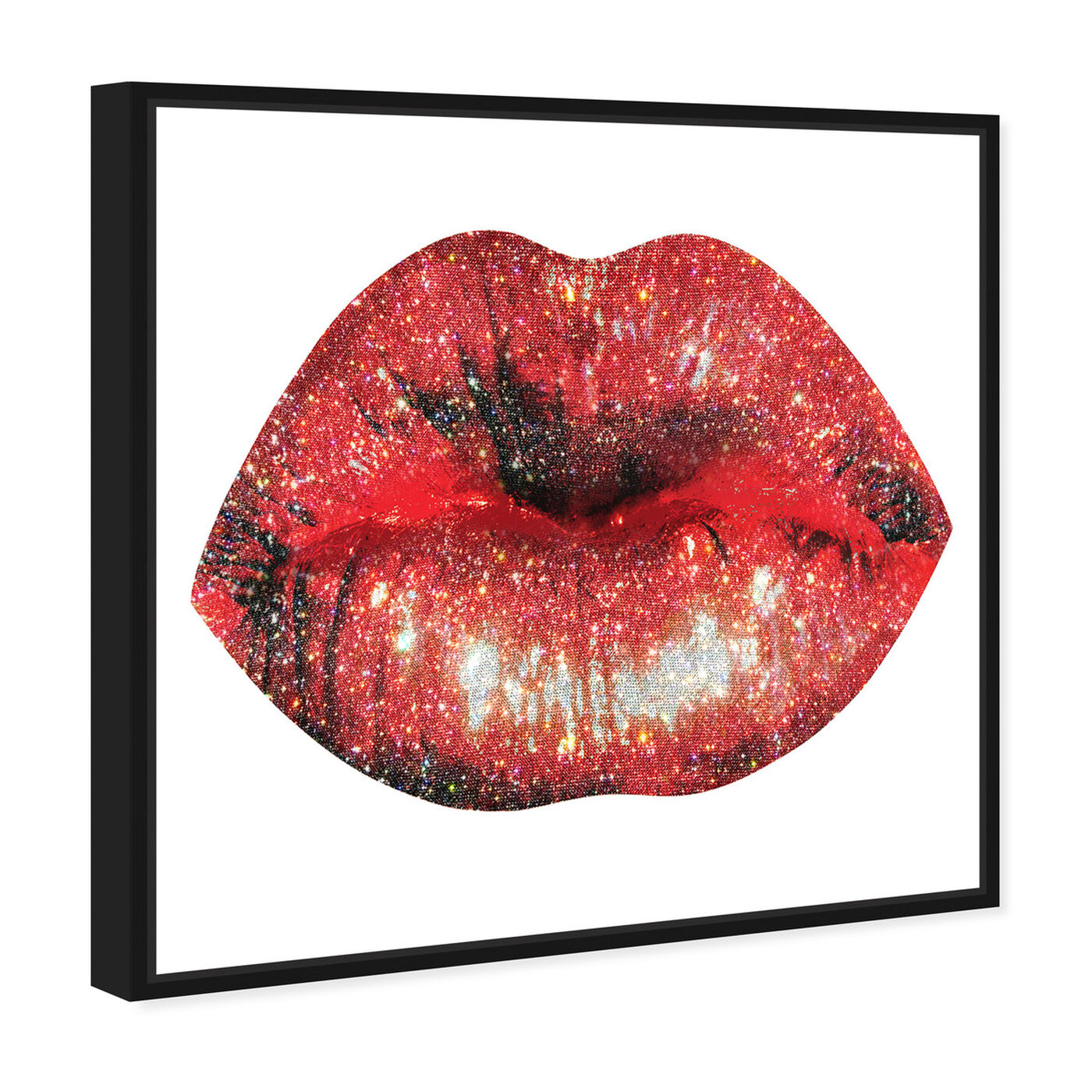 Angled view of Lips and Rhinestones IV featuring fashion and glam and lips art.