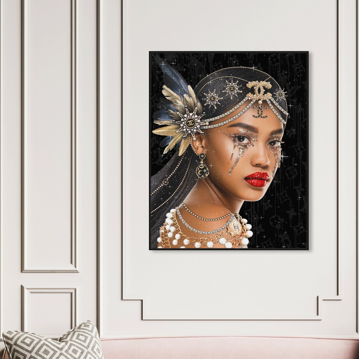Hanging view of Haute Queen featuring fashion and glam and portraits art.