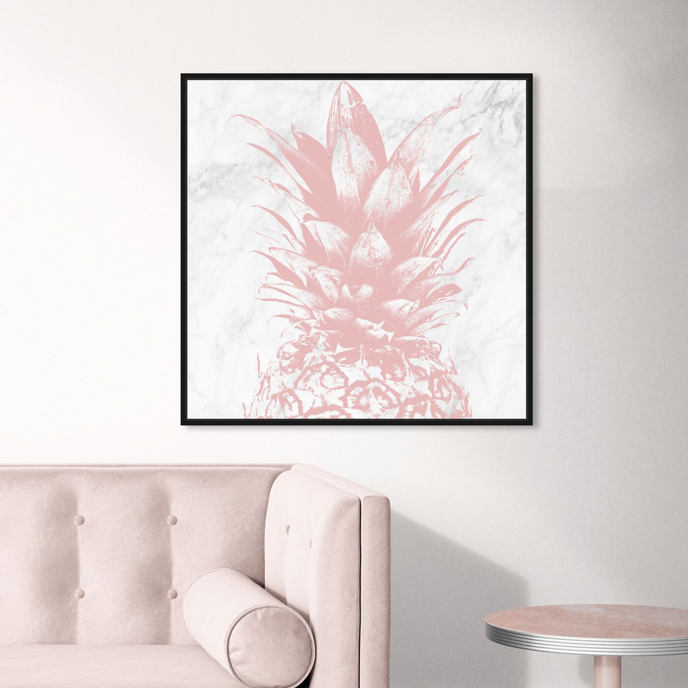 Hanging view of Pastel Pink Pineapple Marble featuring food and cuisine and fruits art.