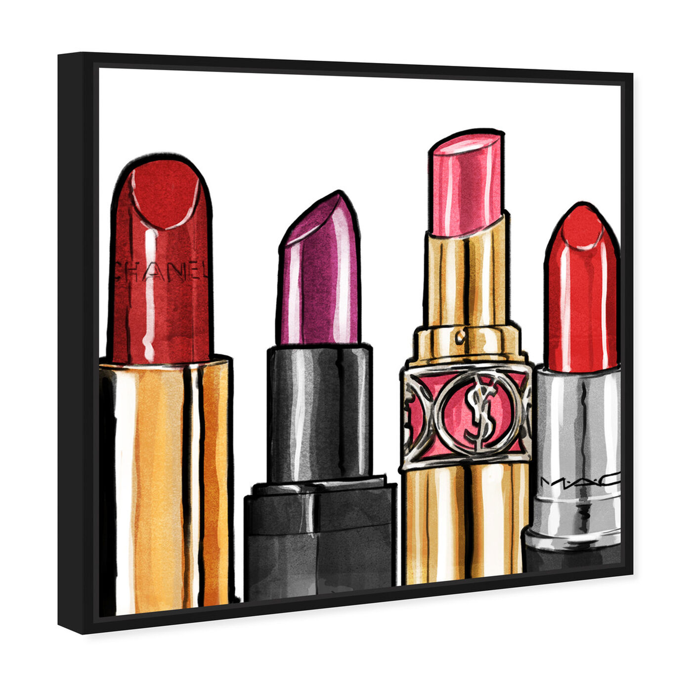 Angled view of Red Lipstick featuring fashion and glam and makeup art.