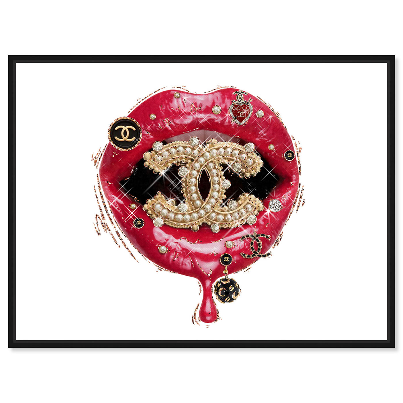 Front view of Your Intense Red Lips featuring fashion and glam and lips art.