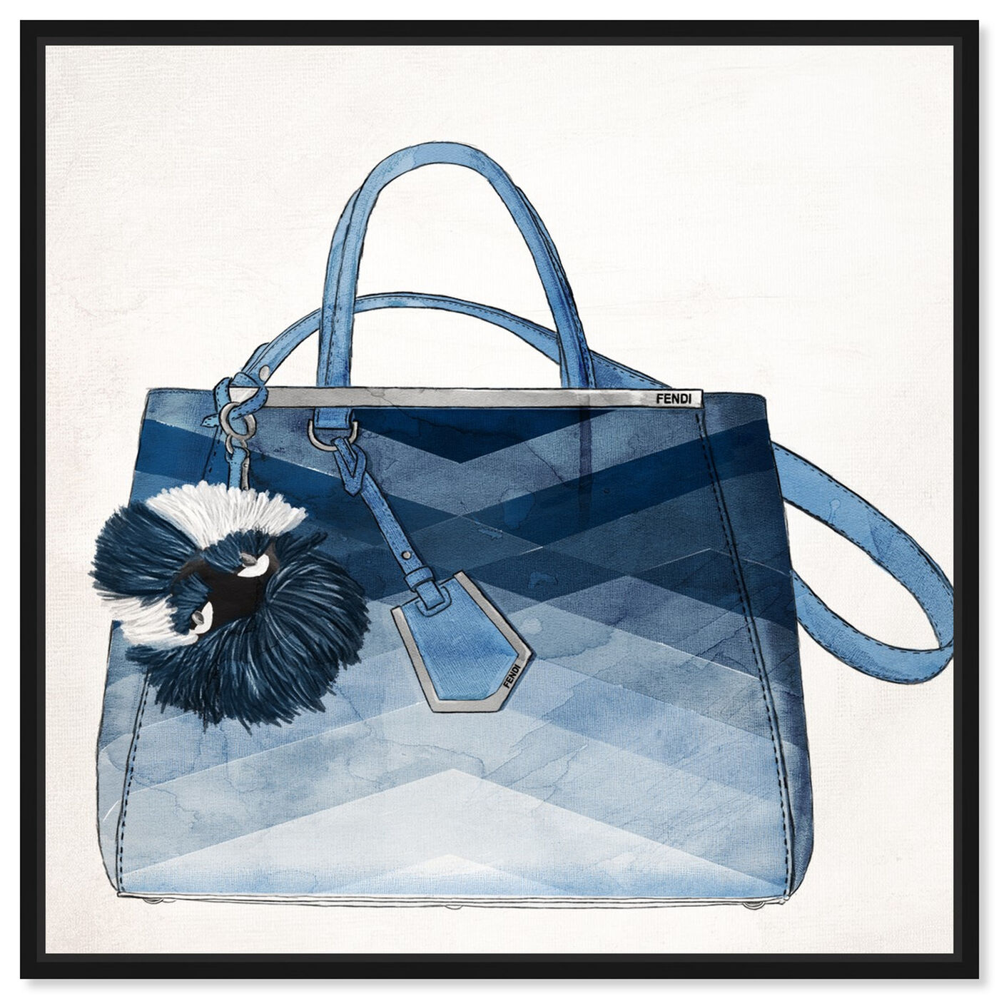 Front view of Oh My Gosh It's Blue featuring fashion and glam and handbags art.