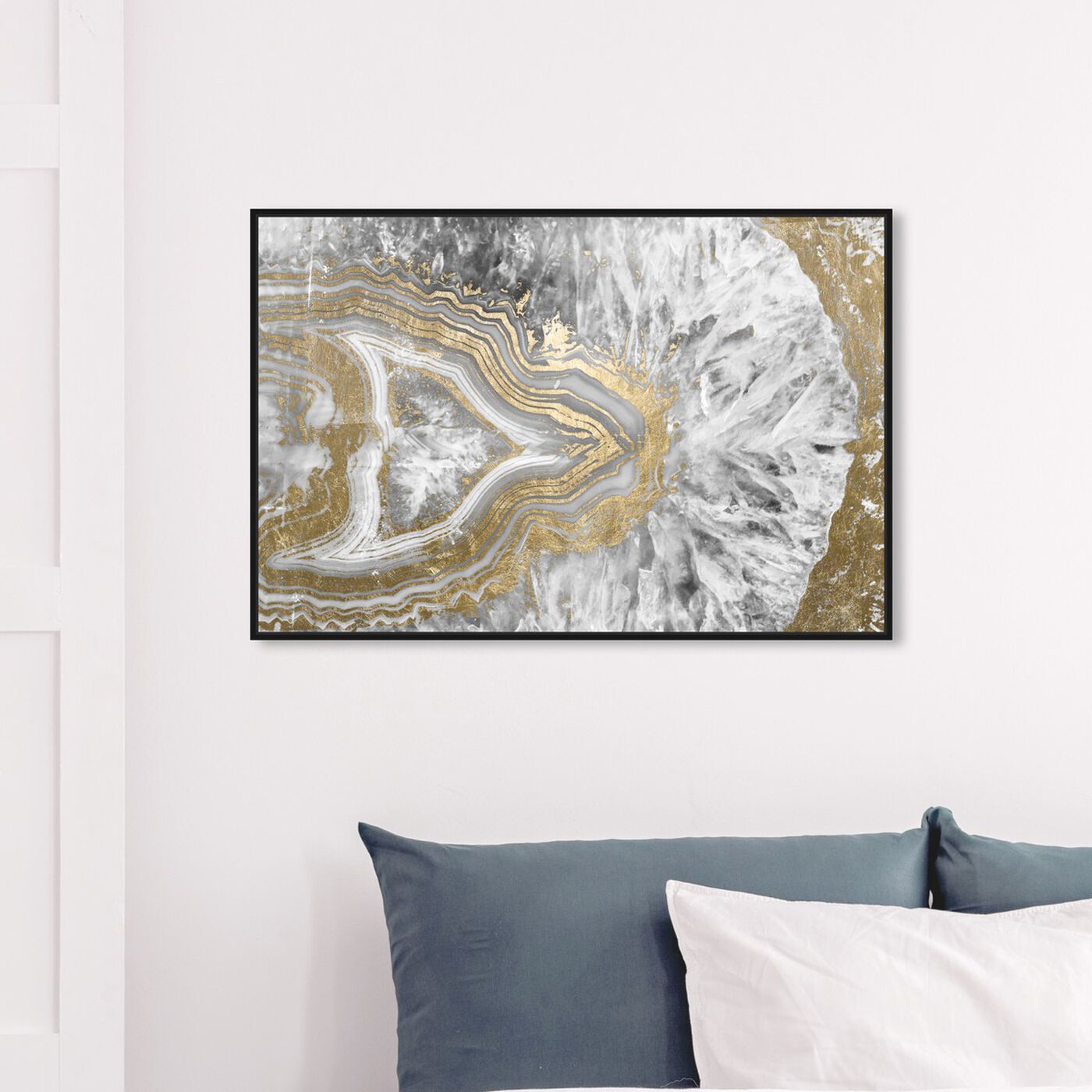 Hanging view of Agate Geode Crystal featuring abstract and crystals art.