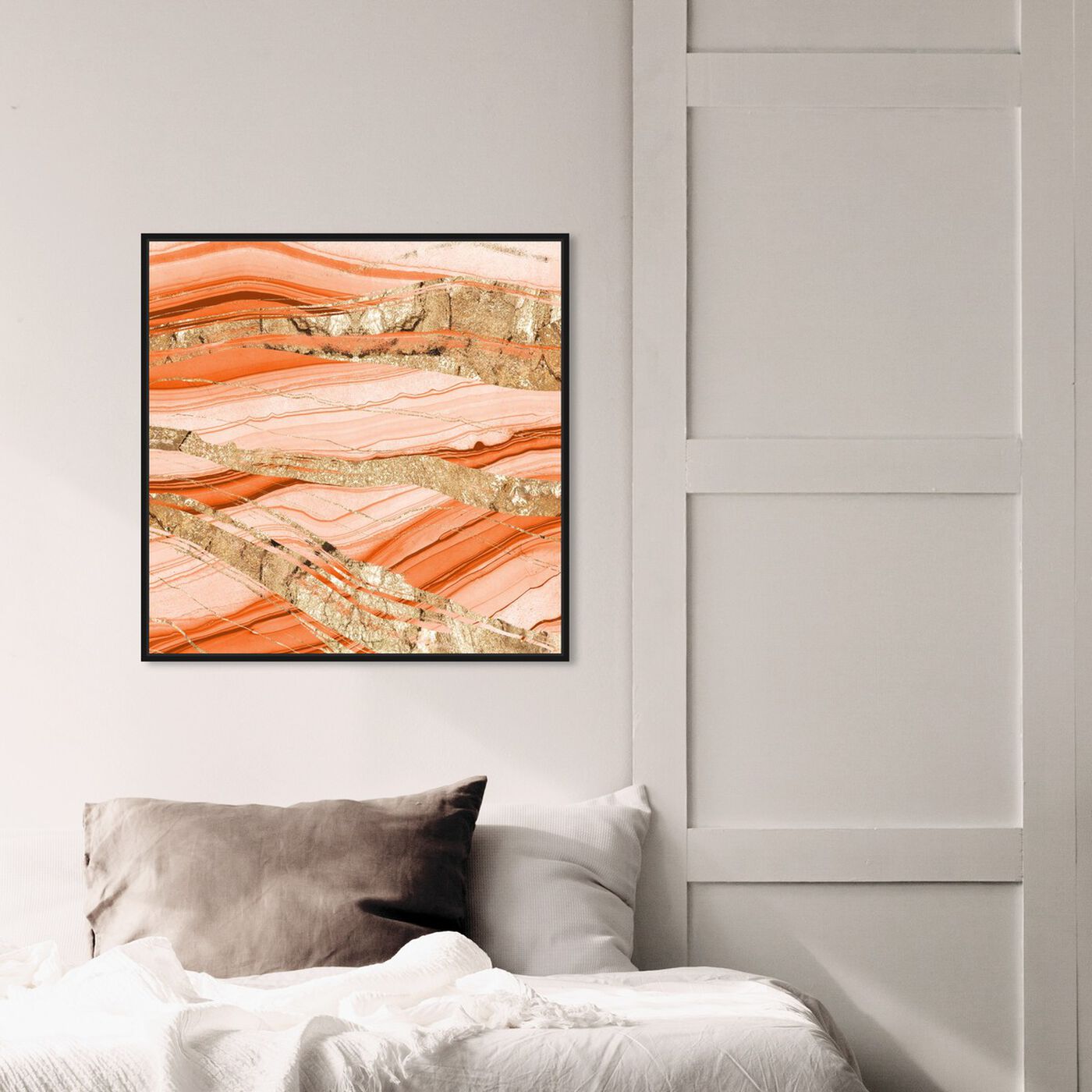 Hanging view of Sand Dunes Gold featuring abstract and crystals art.