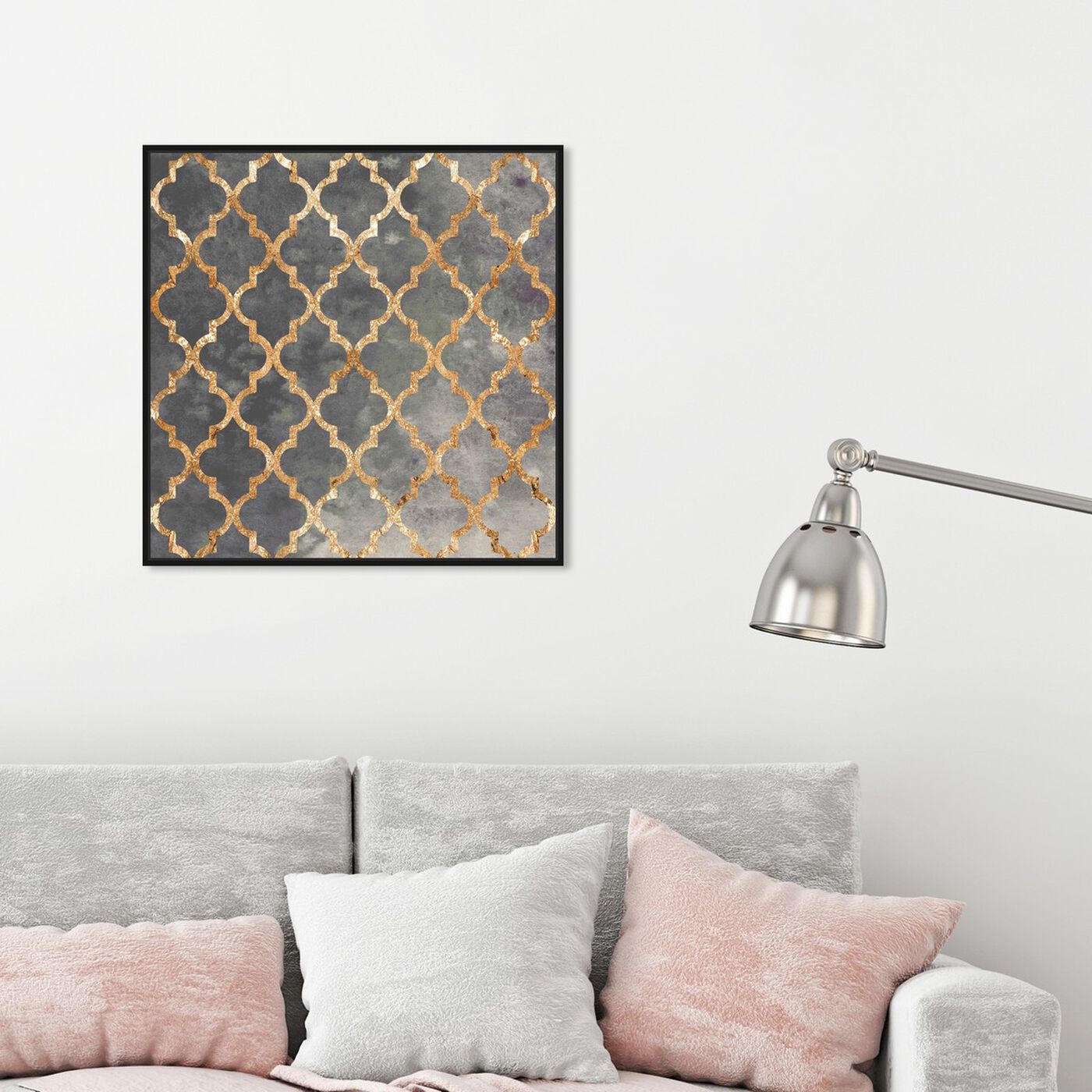 Hanging view of Arabesque Gold featuring abstract and patterns art.