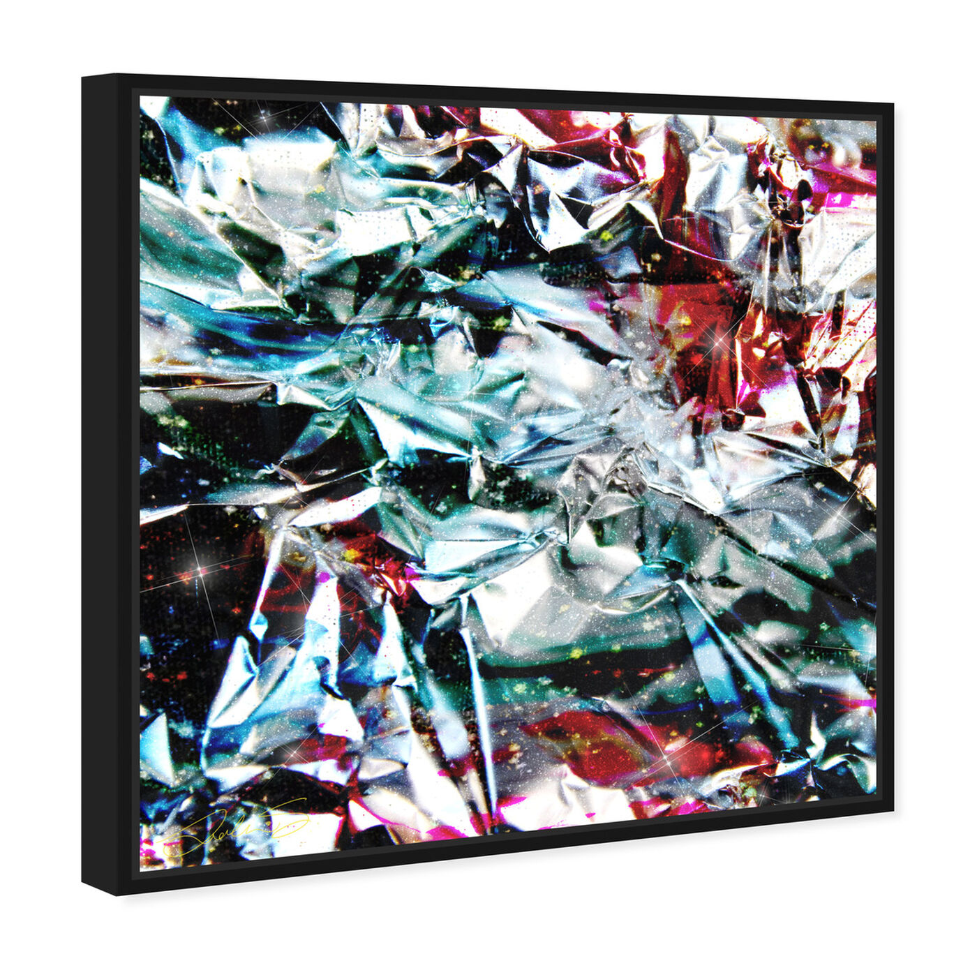 Angled view of Champagne Supernova featuring abstract and crystals art.