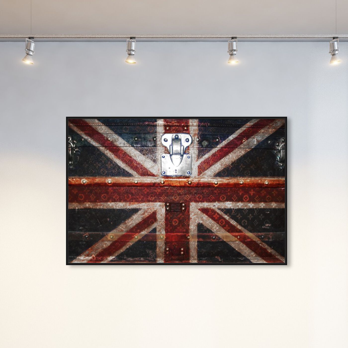 Hanging view of Take Me To The UK featuring fashion and glam and travel essentials art.
