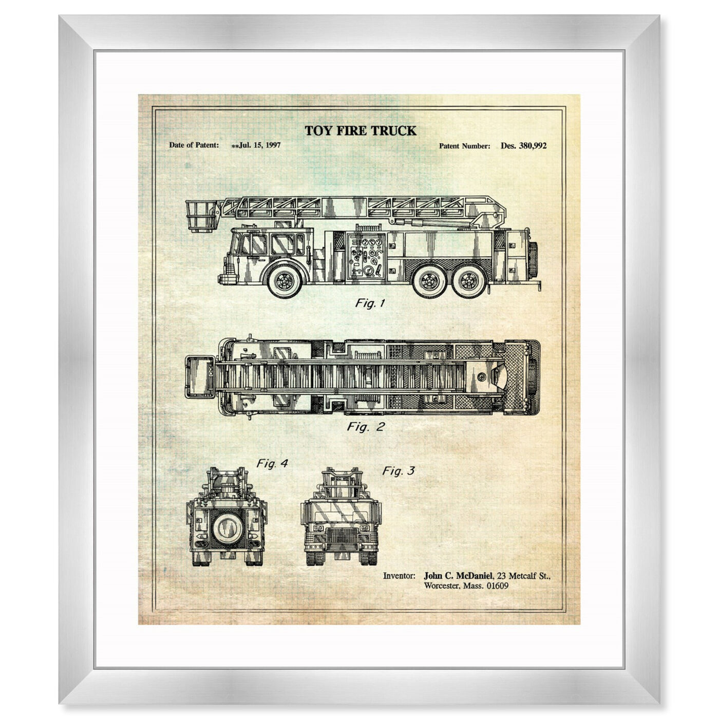Front view of Fire Truck 1997 featuring symbols and objects and toys art.