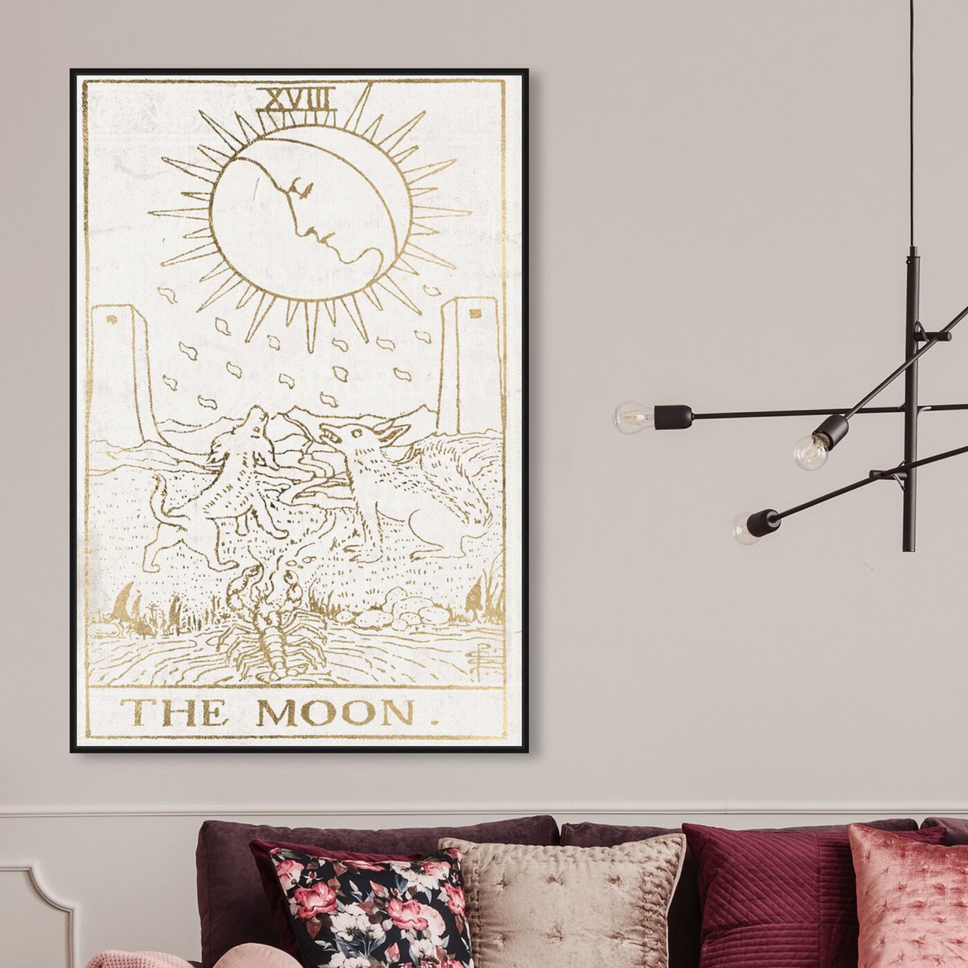 Hanging view of The Moon Tarot Luxe featuring spiritual and religious and astrology art.