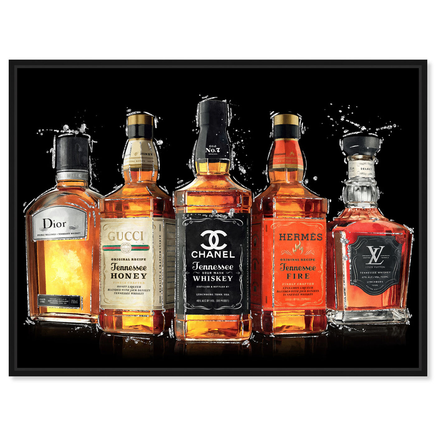 Front view of Fashion Whiskey Collection featuring drinks and spirits and liquor art.