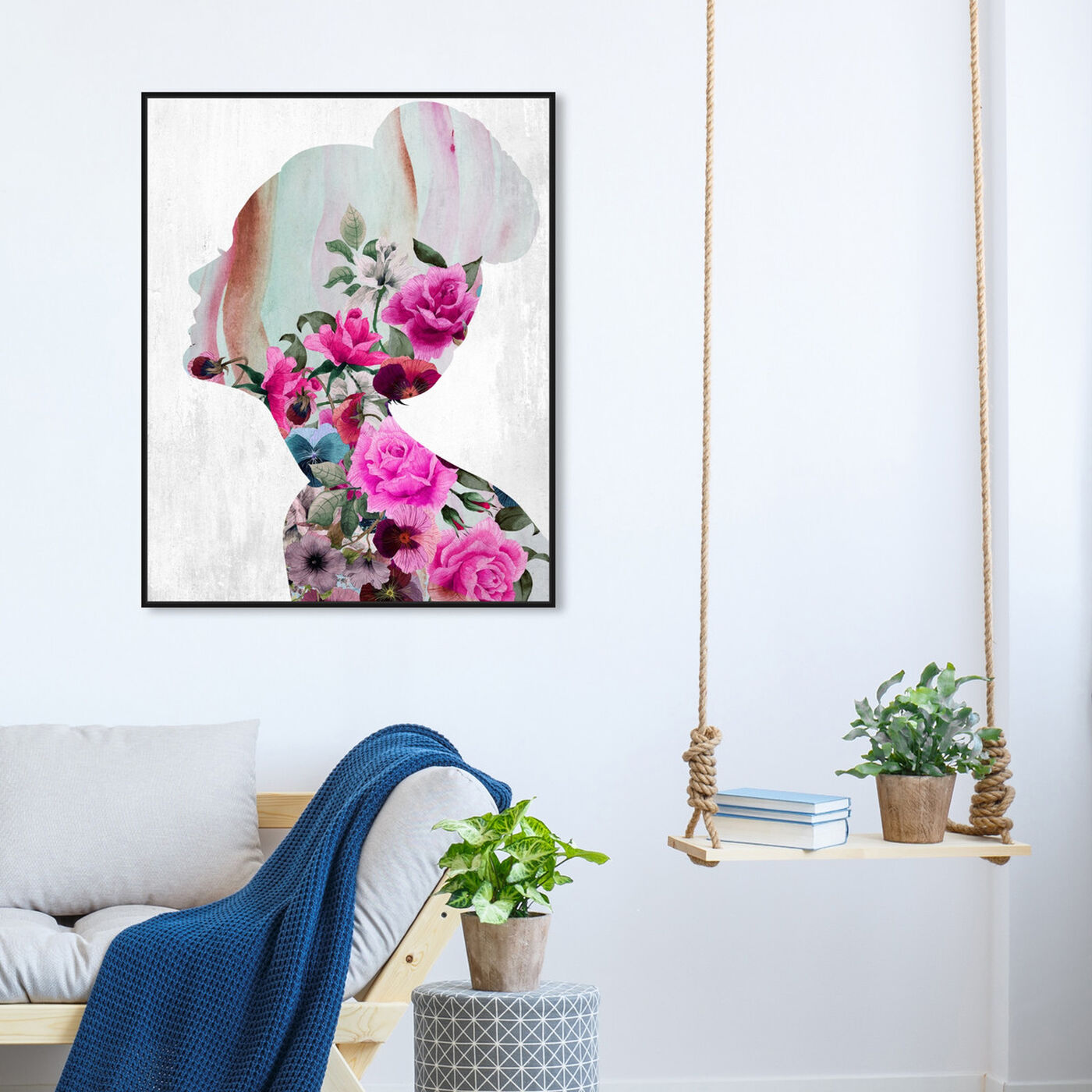 Hanging view of Flower Built I featuring floral and botanical and florals art.