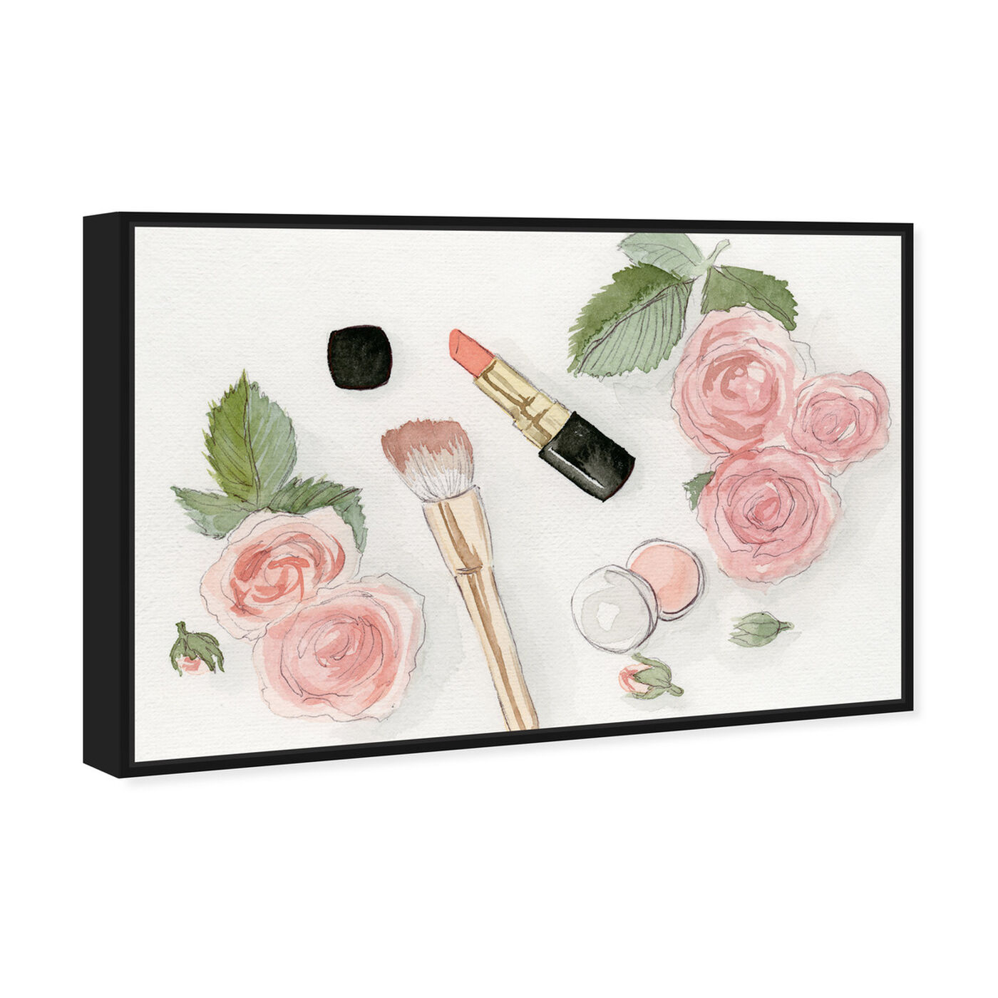 Angled view of Blush Dream featuring floral and botanical and florals art.