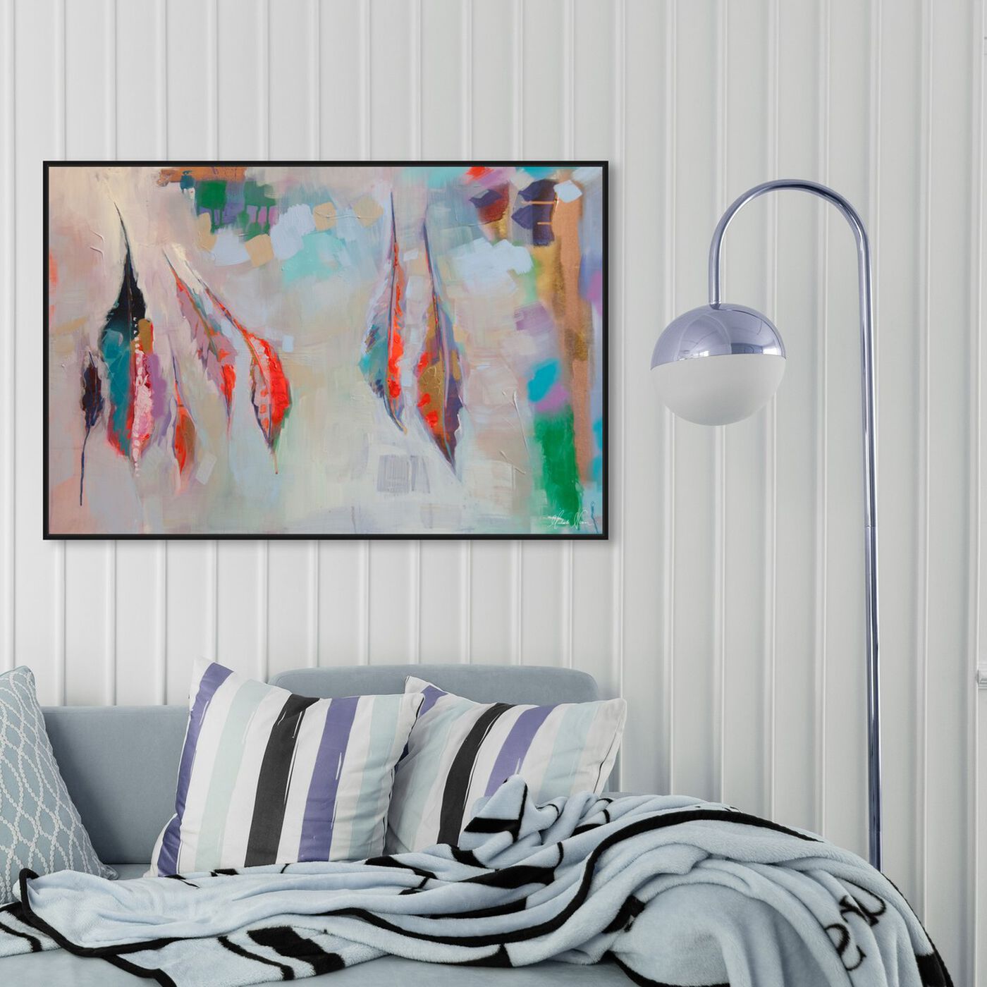 Hanging view of Light Hearted by Michaela Nessim featuring abstract and paint art.