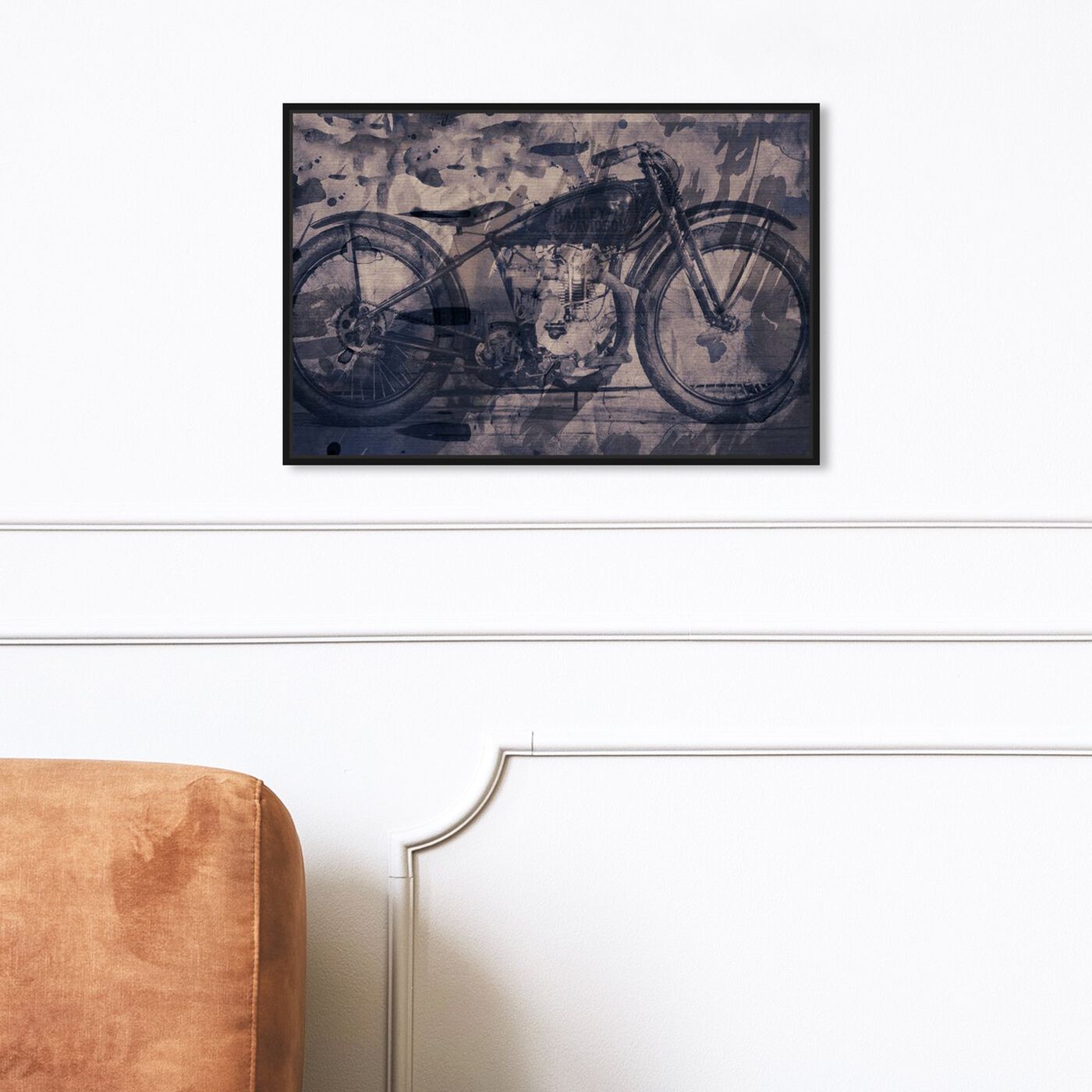 Hanging view of Vintage Bike featuring transportation and motorcycles art.