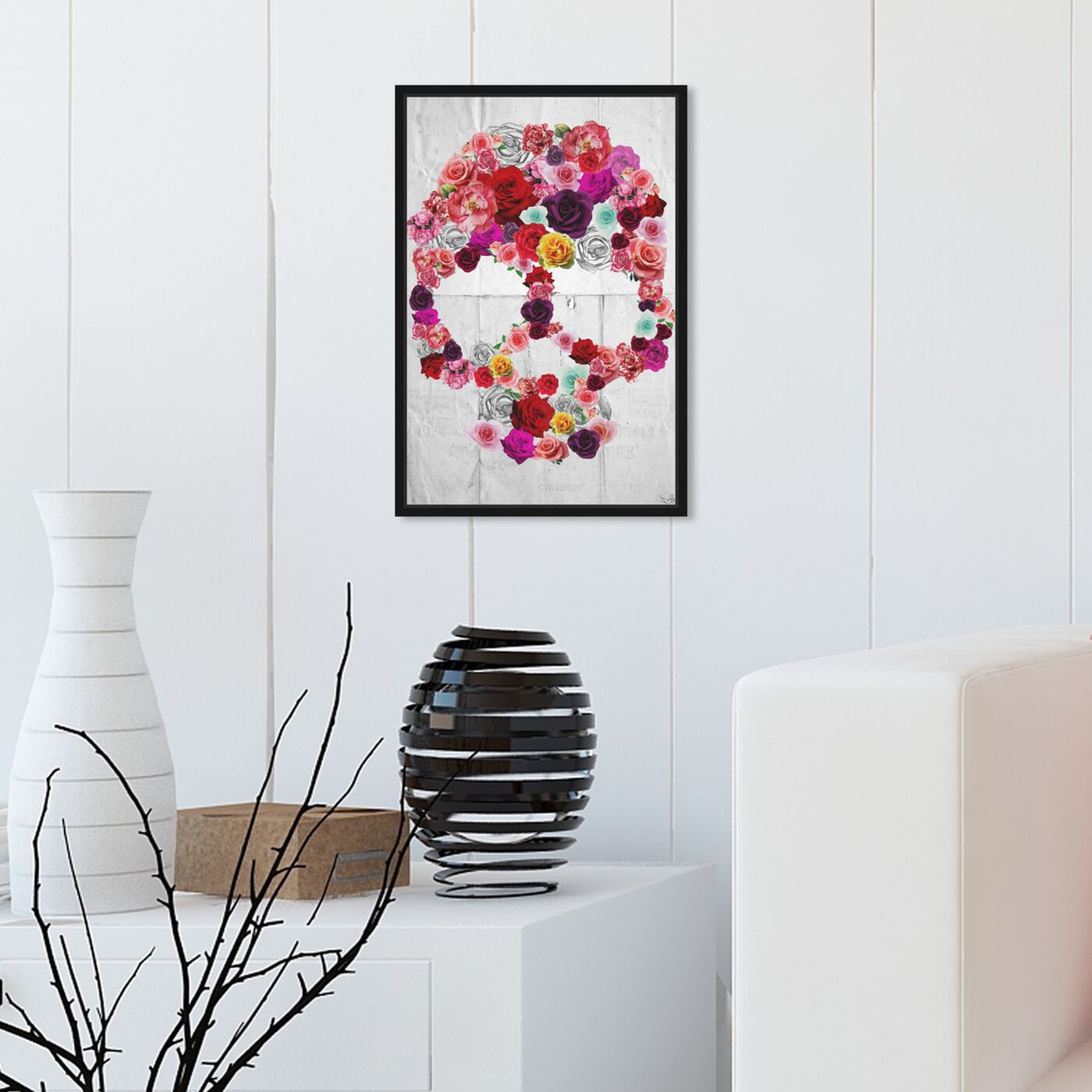 Hanging view of Bed of Roses featuring floral and botanical and florals art.