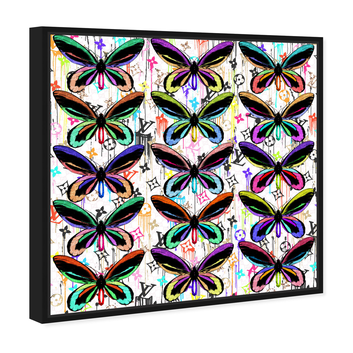 Angled view of Butterflies Pattern featuring fashion and glam and wings art.