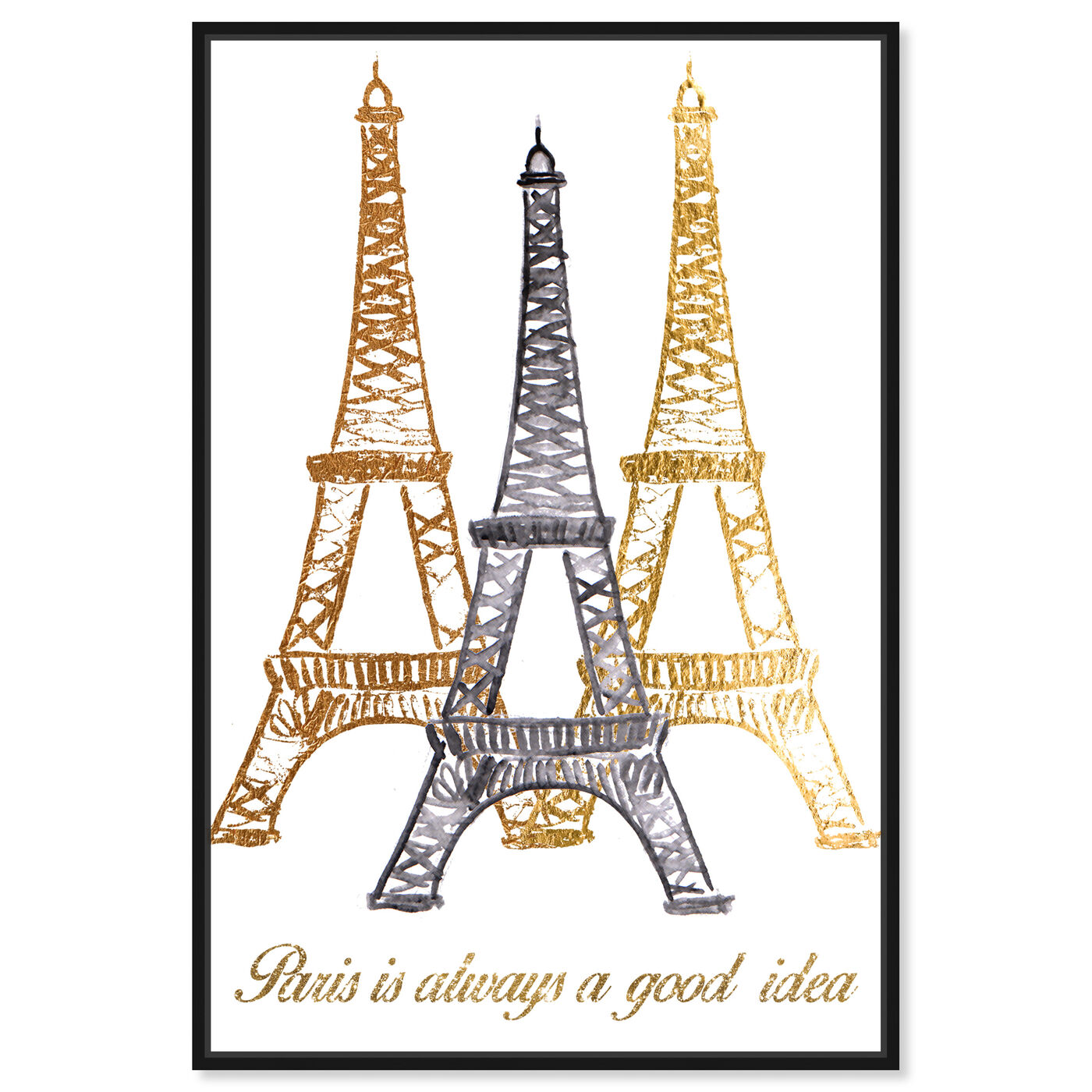 Front view of Always Paris Tall featuring cities and skylines and european cities art.