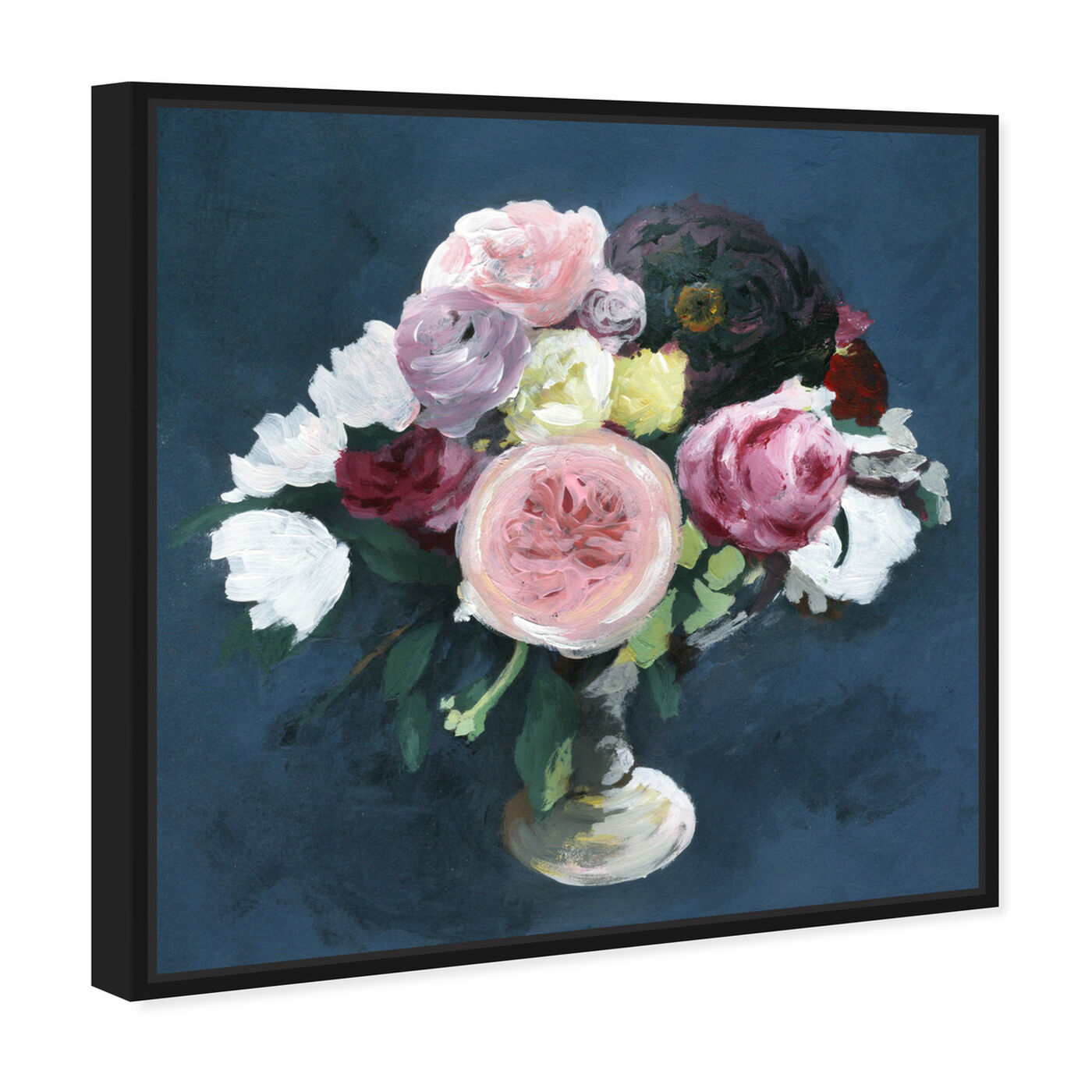 Angled view of Night Bouquet Blue featuring floral and botanical and florals art.