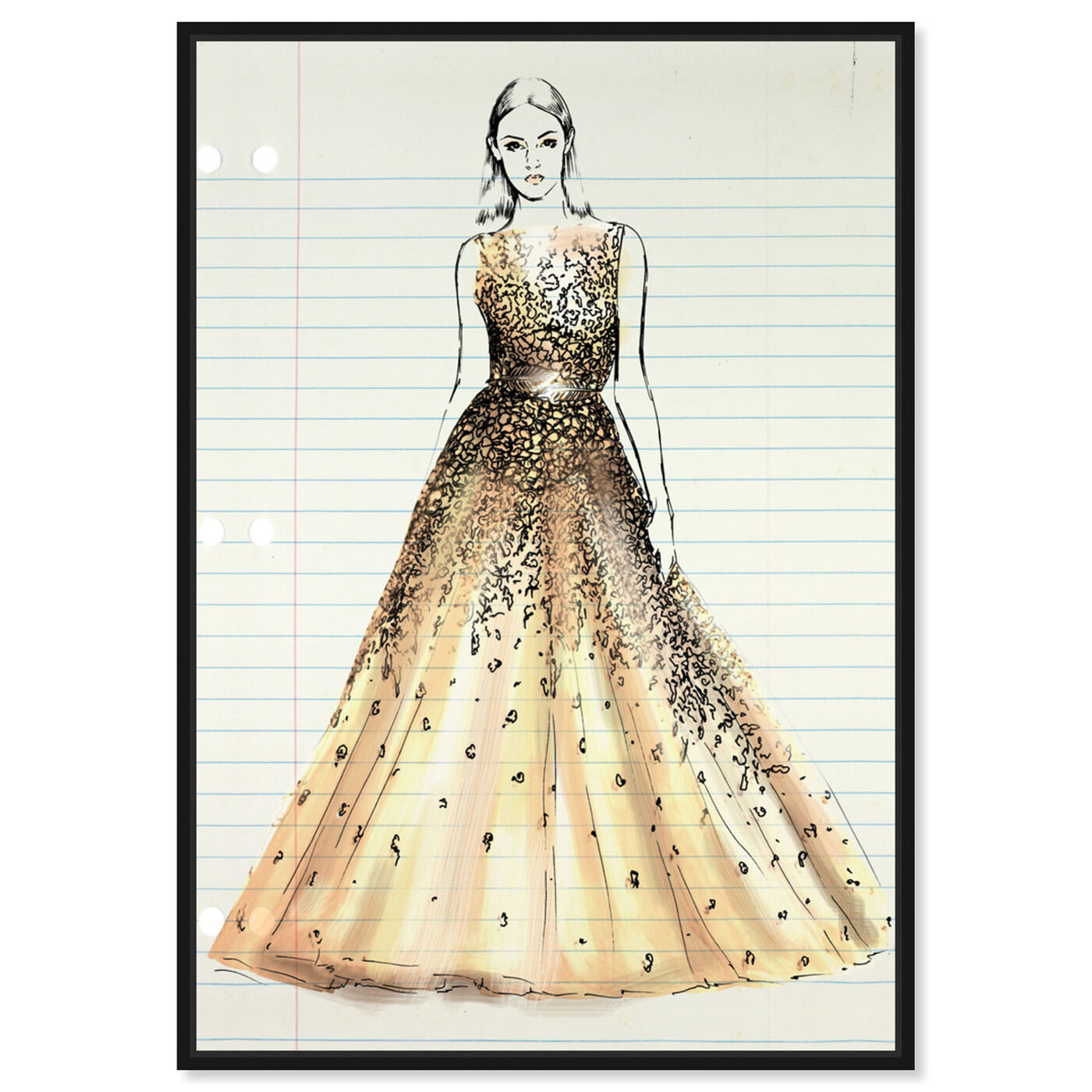 Front view of Fashion Illustration 3 featuring fashion and glam and dress art.