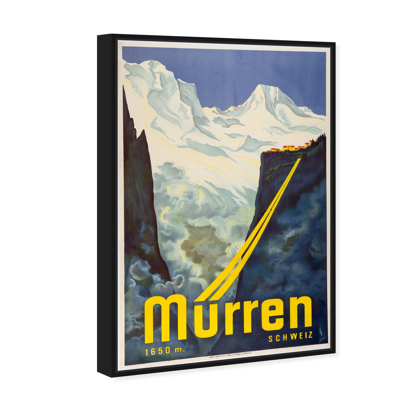 Angled view of Murren Ski featuring advertising and posters art.