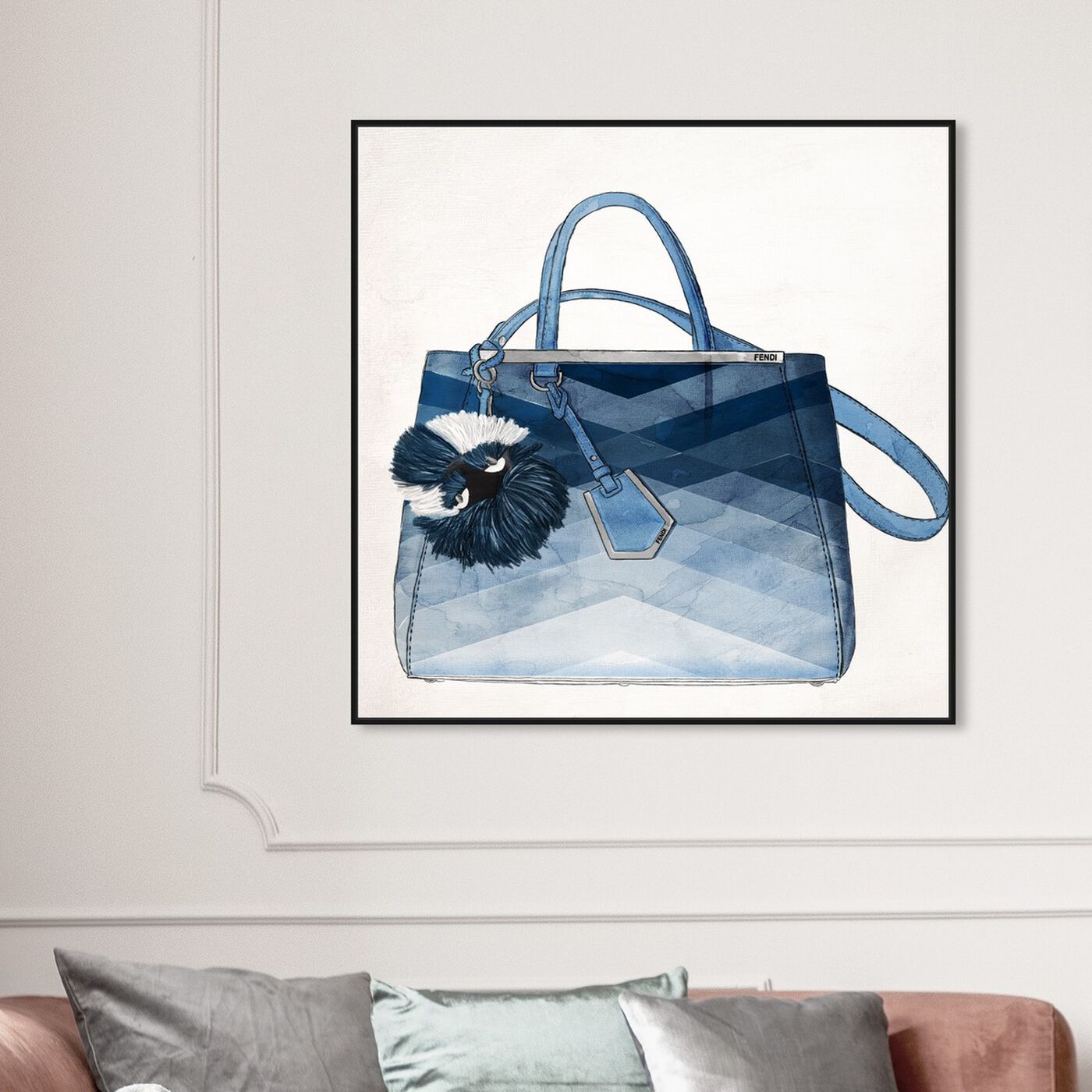 Hanging view of Oh My Gosh It's Blue featuring fashion and glam and handbags art.