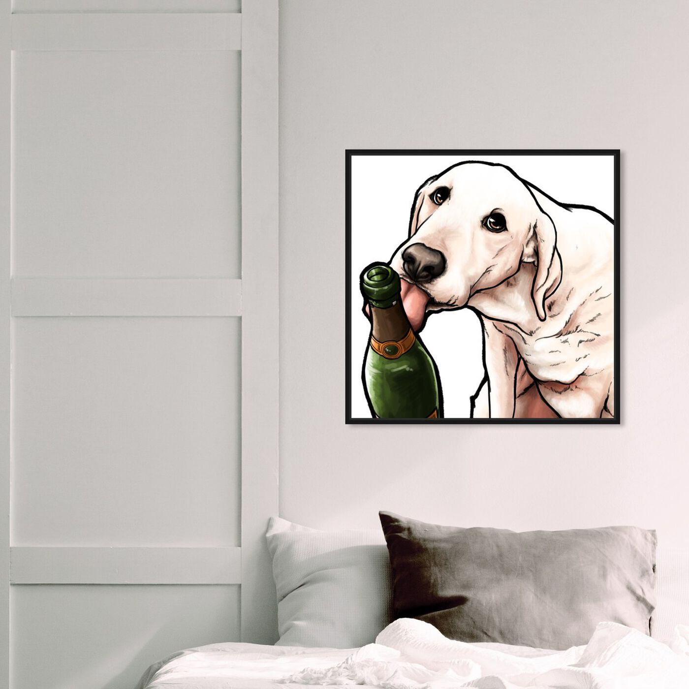 Hanging view of Lab and Bubbly featuring animals and dogs and puppies art.